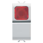 GEWISS - GEWGW15143 PULSANTE UNIPOLARE 250V ac - NA 16A - DIFFUSORE ROSSO - 1 MODULO - BIANCO SATINATO - CHORUSMART