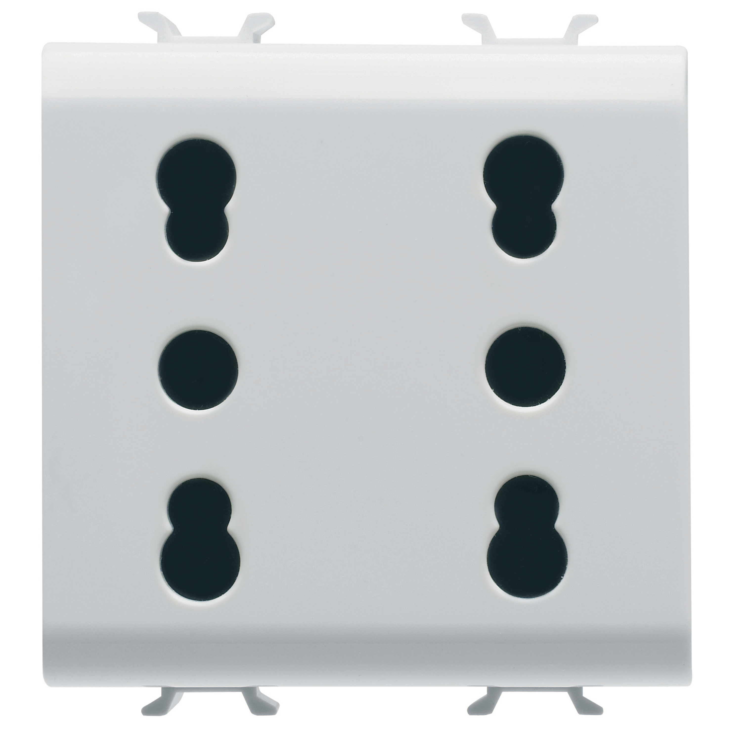 GEWISS - GEWGW15208 PRESA DOPPIA STANDARD ITALIANO 250V ac - 2X2P+T 16A BIVALENTE - P11-P17 - 2 MODULI - BIANCO SATINATO - CHORUSMART