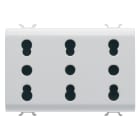 GEWISS - GEWGW15209 PRESA TRIPLA STANDARD ITALIANO 250V ac - 3X2P+T 16A BIVALENTE - P11-P17 - 3 MODULI - BIANCO SATINATO - CHORUSMART