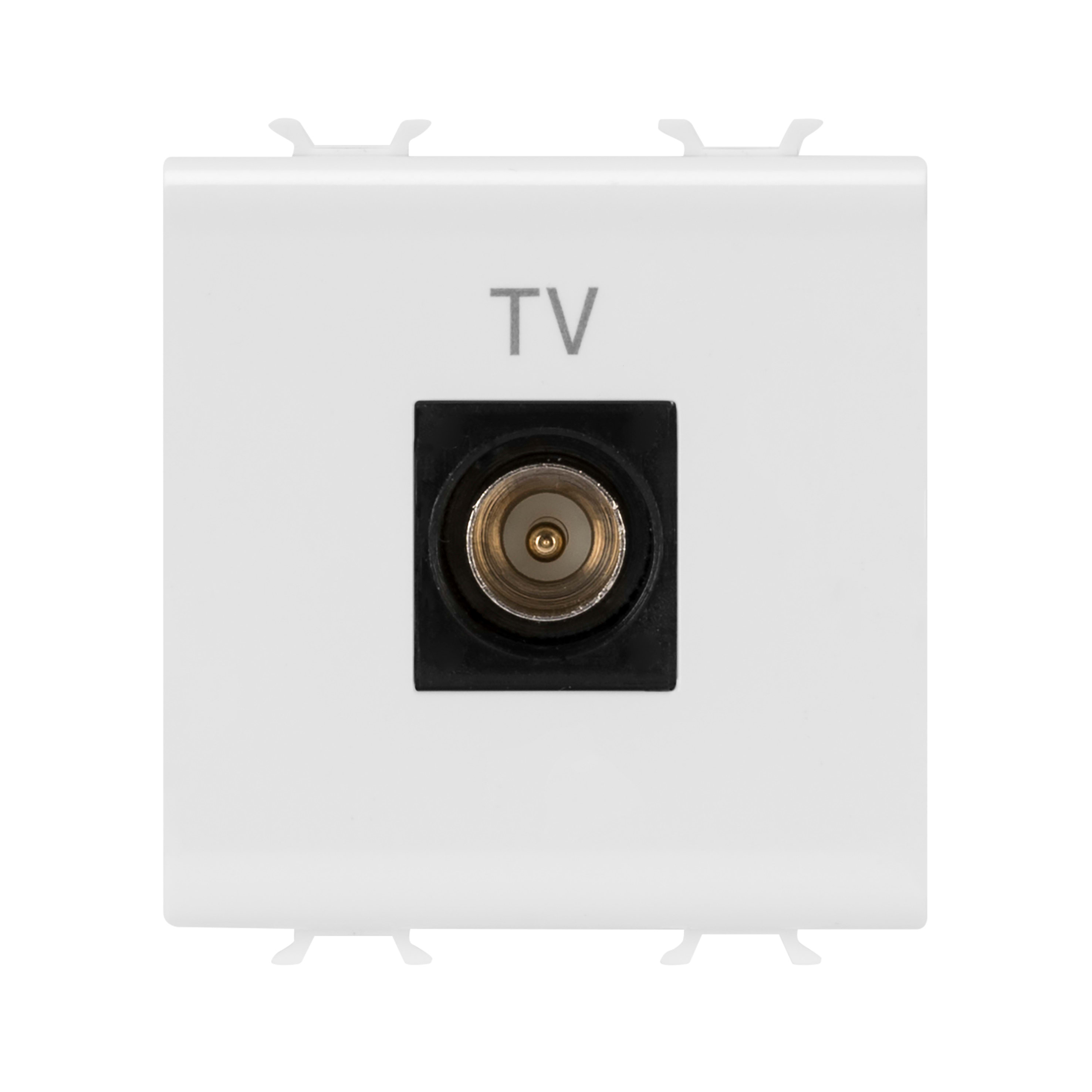 GEWISS - GEWGW15367 PRESA COASSIALE TV SCHERMATURA CLASSE A - CONNETTORE IEC MASCHIO 9,5mm - DIRETTA - 2 MODULI - BIANCO SATINATO - CHORUSMART