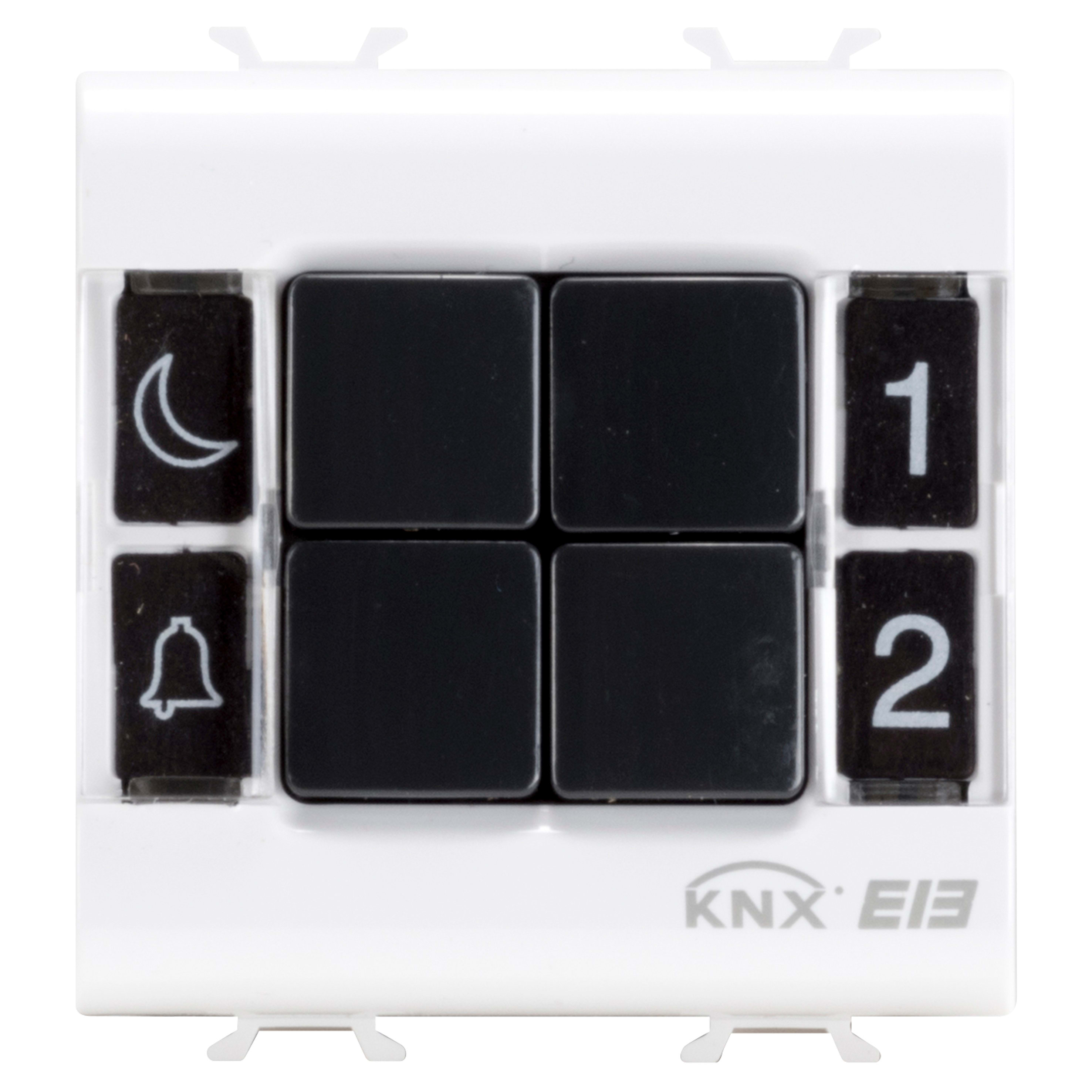 GEWISS - GEWGW15782 PULSANTIERA - KNX - 4 CANALI - 2 MODULI - BIANCO SATINATO - CHORUSMART