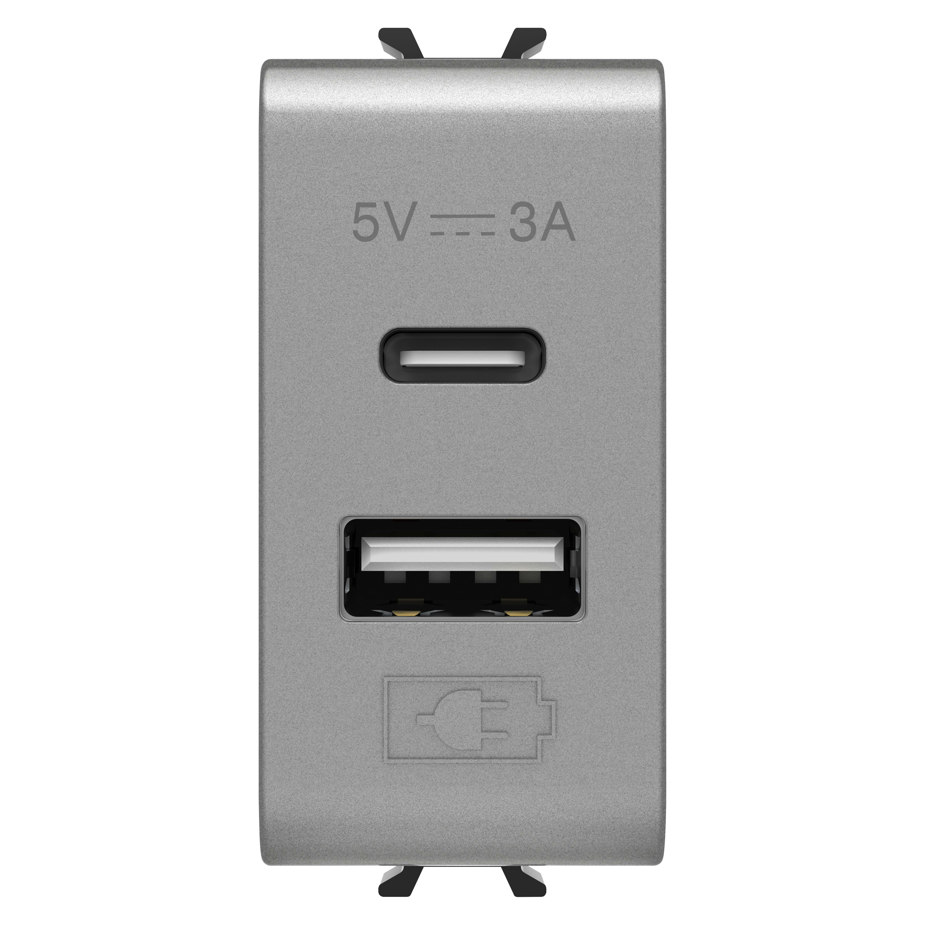 GEWISS - GEWGW14449 ALIMENTATORE USB A+C 5V 3A 1M TITANIO