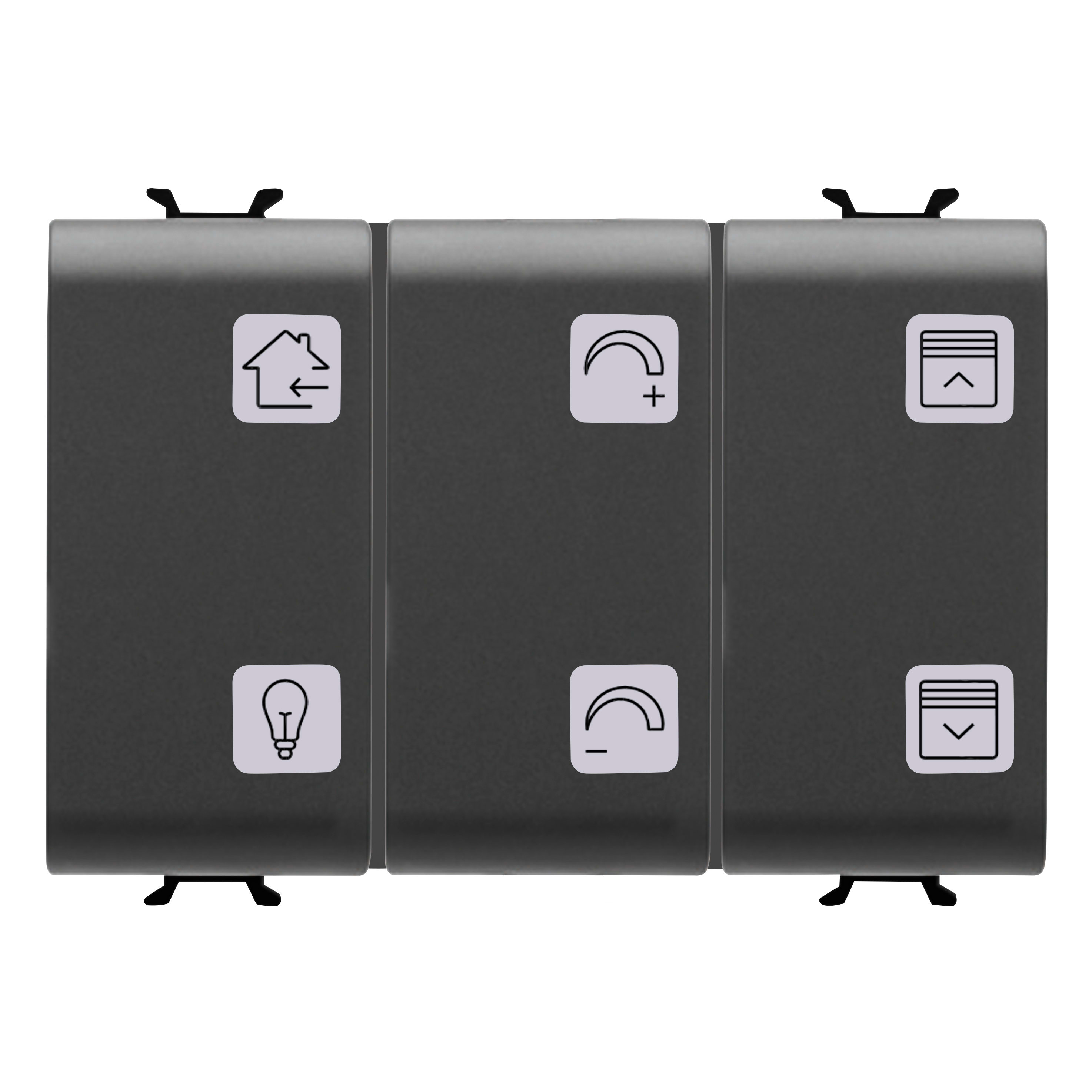 GEWISS GEWGW12784A PULS.6CH TASTI E SIMB.NERA+ATT.KNX