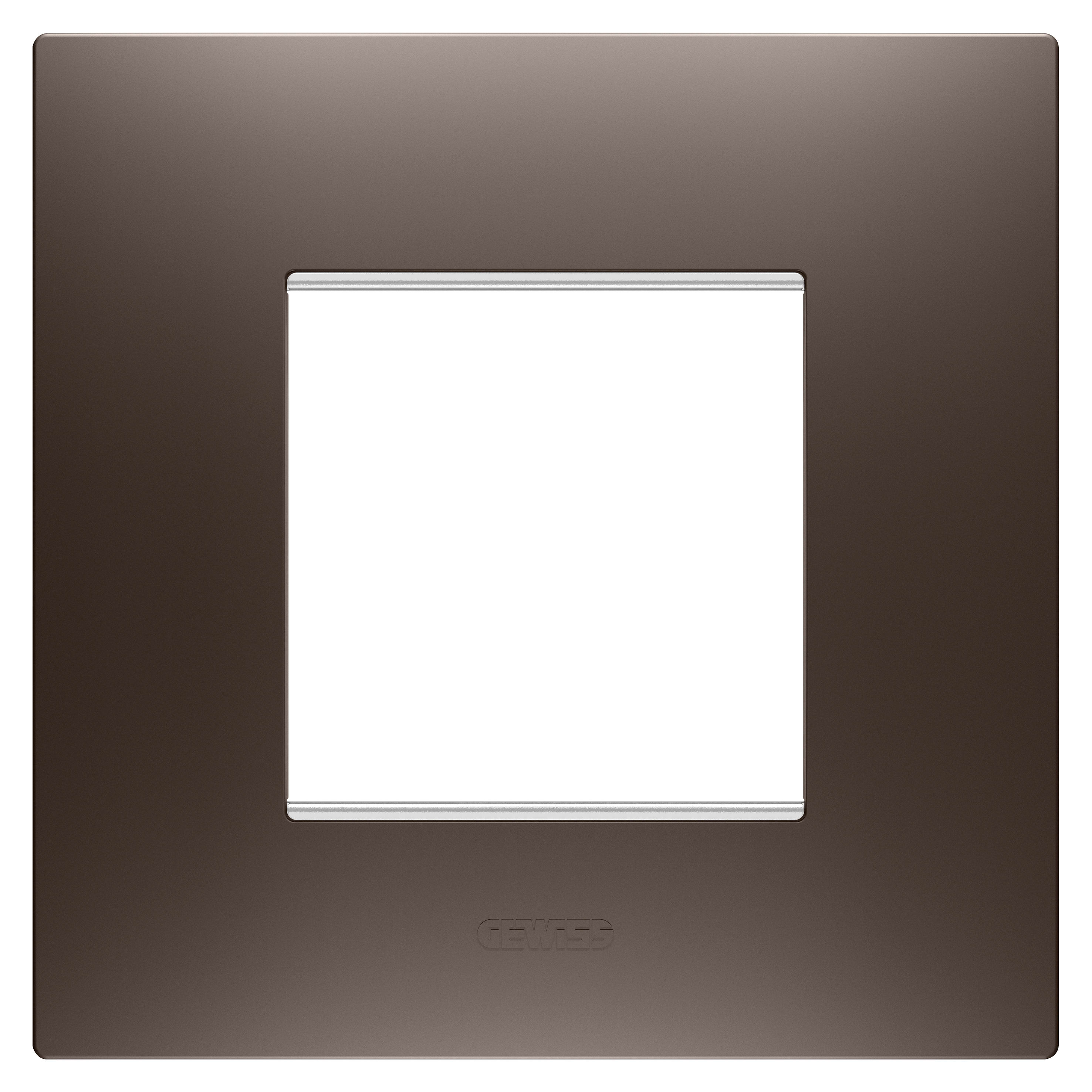 GEWISS - GEWGW16022BS PLACCA EGO INTERNATIONAL - IN TECNOPOLIMERO VERNICIATO - 2 POSTI - BROWN SHADE - CHORUSMART
