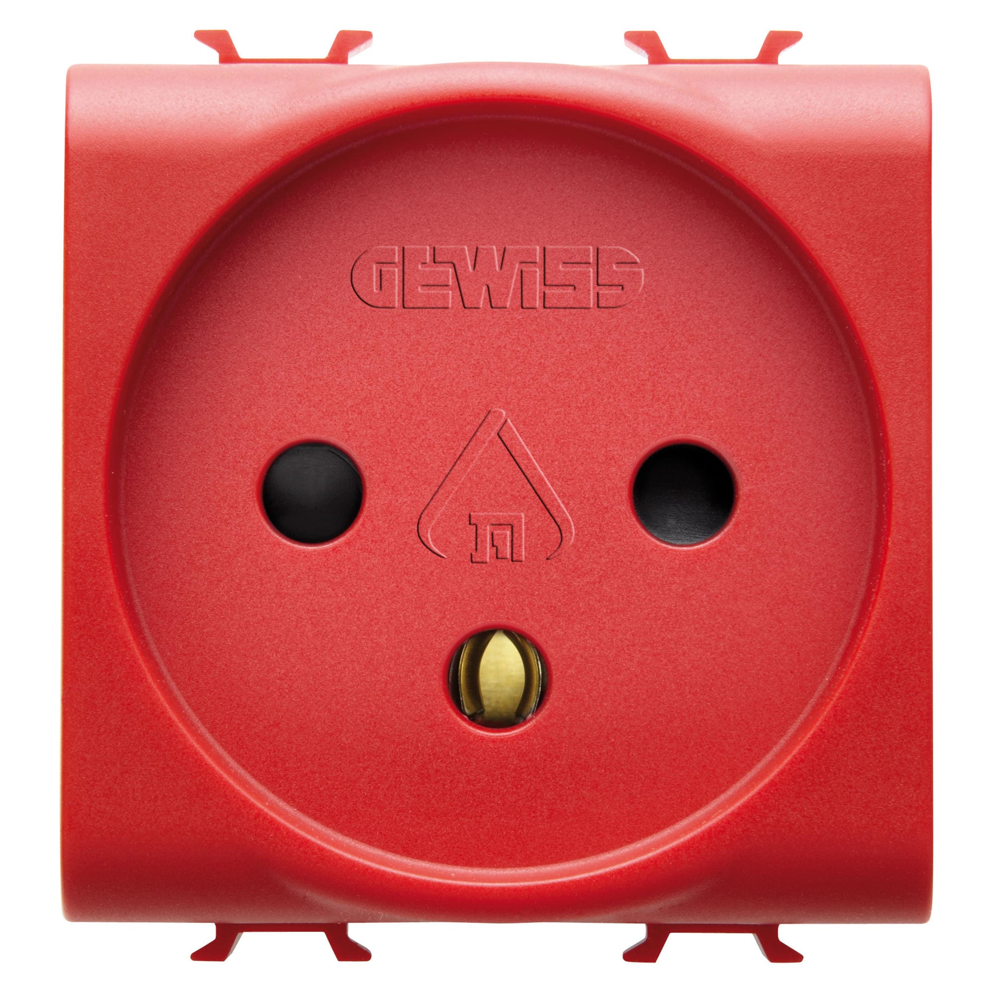 GEWISS - GEWGW10291AB PRESA STANDARD ISTRAELIANO - PER LINEE DEDICATE - 250V ac - 2P+T 16A - 2 MODULI - ROSSO - ANTIBATTERICO - CHORUSMART