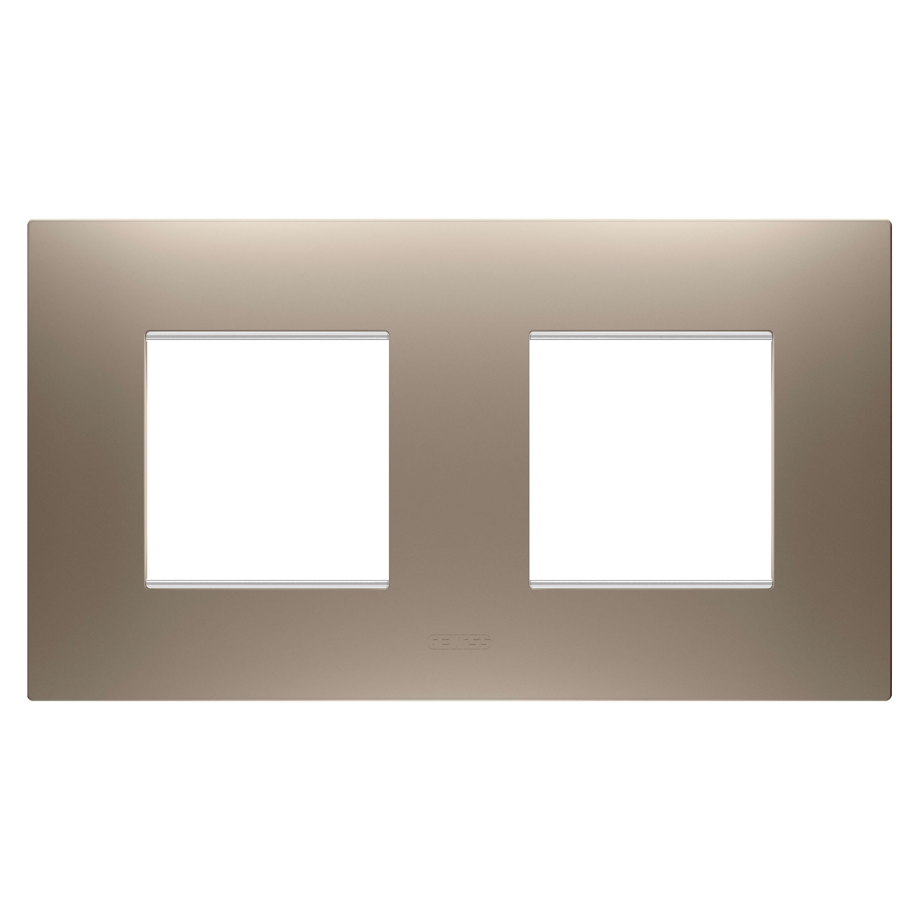 GEWISS - GEWGW16023BR PLACCA EGO INTERNATIONAL - IN TECNOPOLIMERO VERNICIATO - 2+2 POSTI ORIZZONTALE - BRONZO CHIARO - CHORUSMART