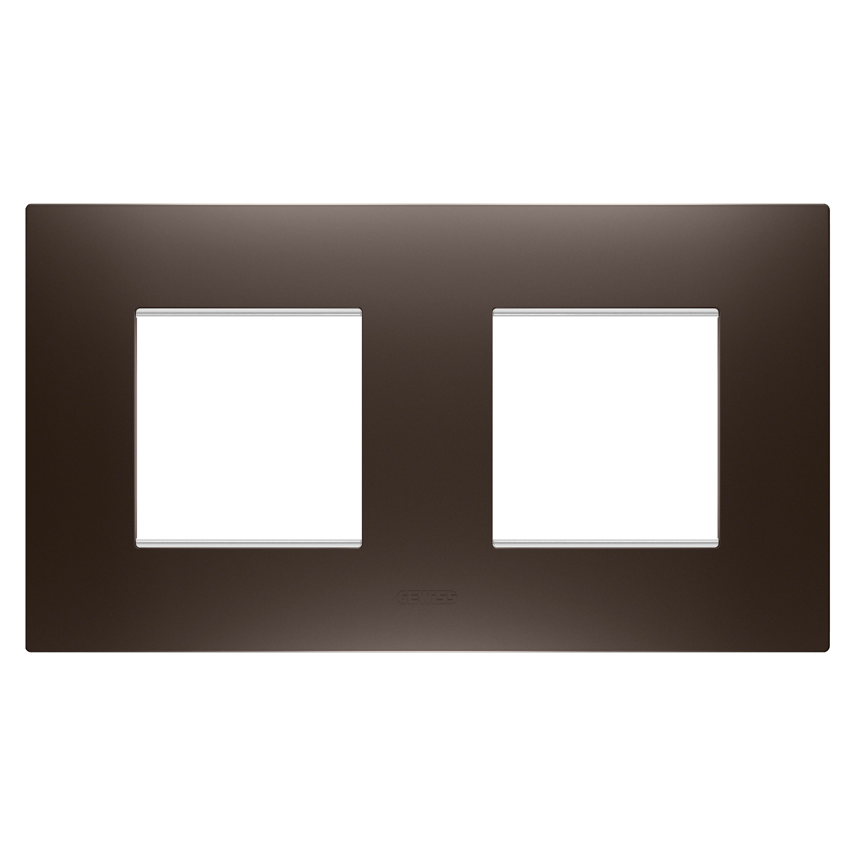 GEWISS - GEWGW16023BS PLACCA EGO INTERNATIONAL - IN TECNOPOLIMERO VERNICIATO - 2+2 POSTI ORIZZONTALE - BROWN SHADE - CHORUSMART