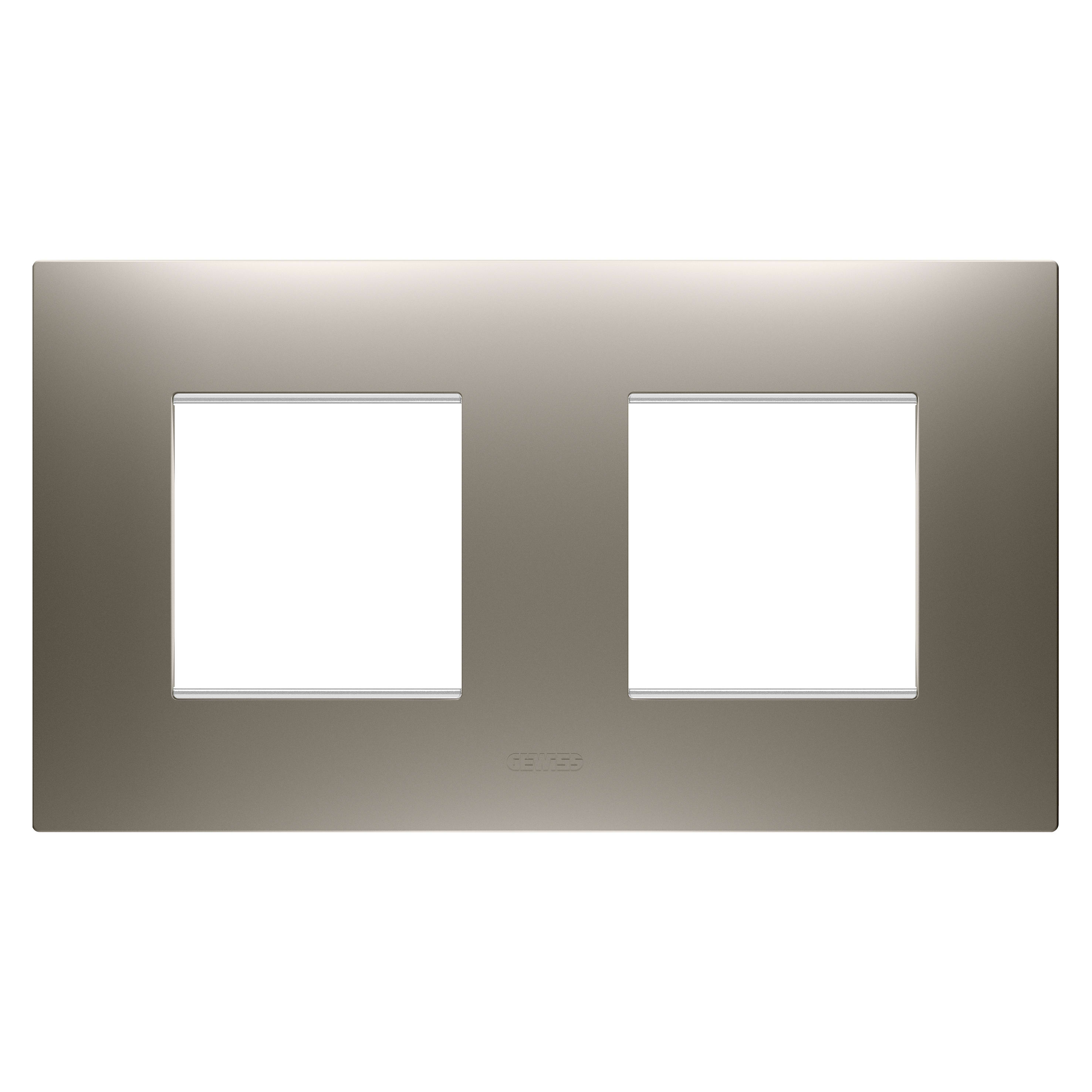 GEWISS - GEWGW16023ST PLACCA EGO INT.2+2M O ACCIAIO