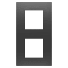 GEWISS - GEWGW16024DB PLACCA EGO INTERNATIONAL - IN TECNOPOLIMERO - 2+2 POSTI VERTICALE - NERO SATINATO - CHORUSMART