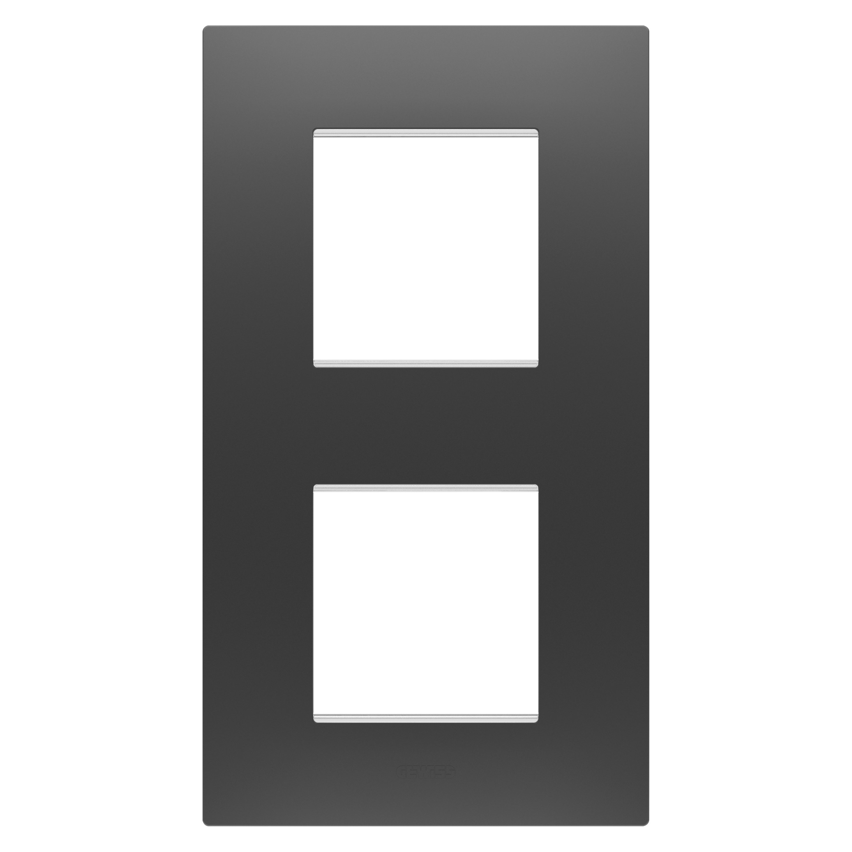 GEWISS - GEWGW16024DB PLACCA EGO INT.2+2M V NERO SATINATO