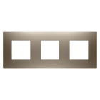 GEWISS - GEWGW16026BR PLACCA EGO INTERNATIONAL - IN TECNOPOLIMERO VERNICIATO - 2+2+2 POSTI ORIZZONTALE - BRONZO CHIARO - CHORUSMART