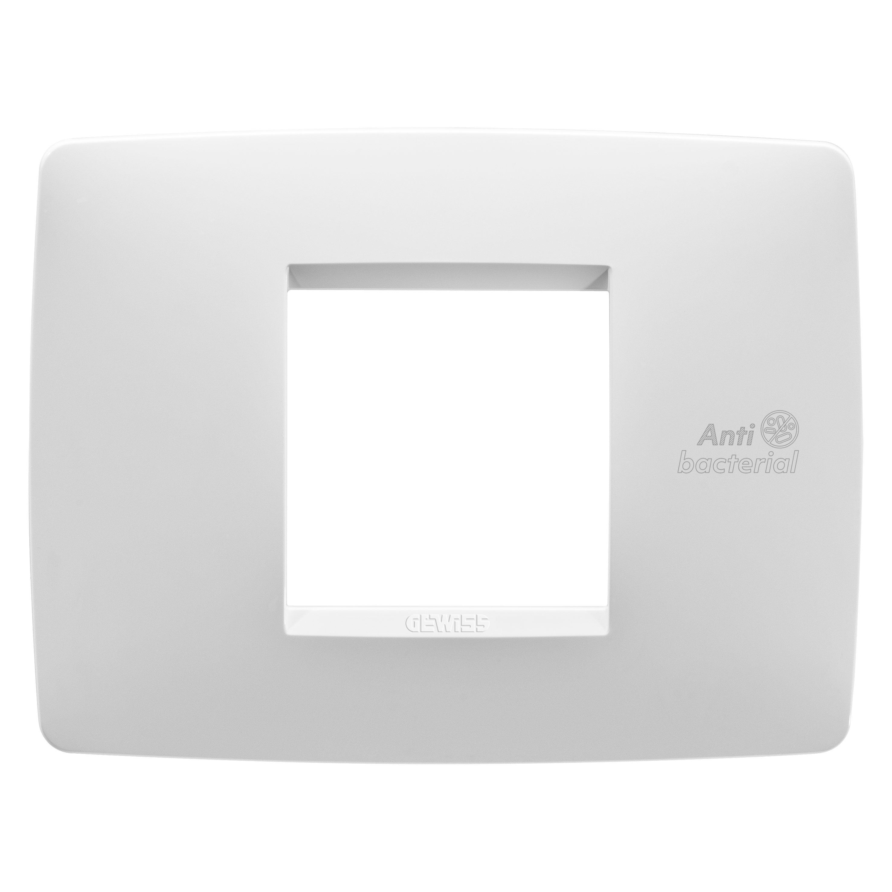 GEWISS - GEWGW16102AB PLACCA ONE - IN TECNOPOLIMERO - 2 POSTI - BIANCO - ANTIBATTERICO - CHORUSMART