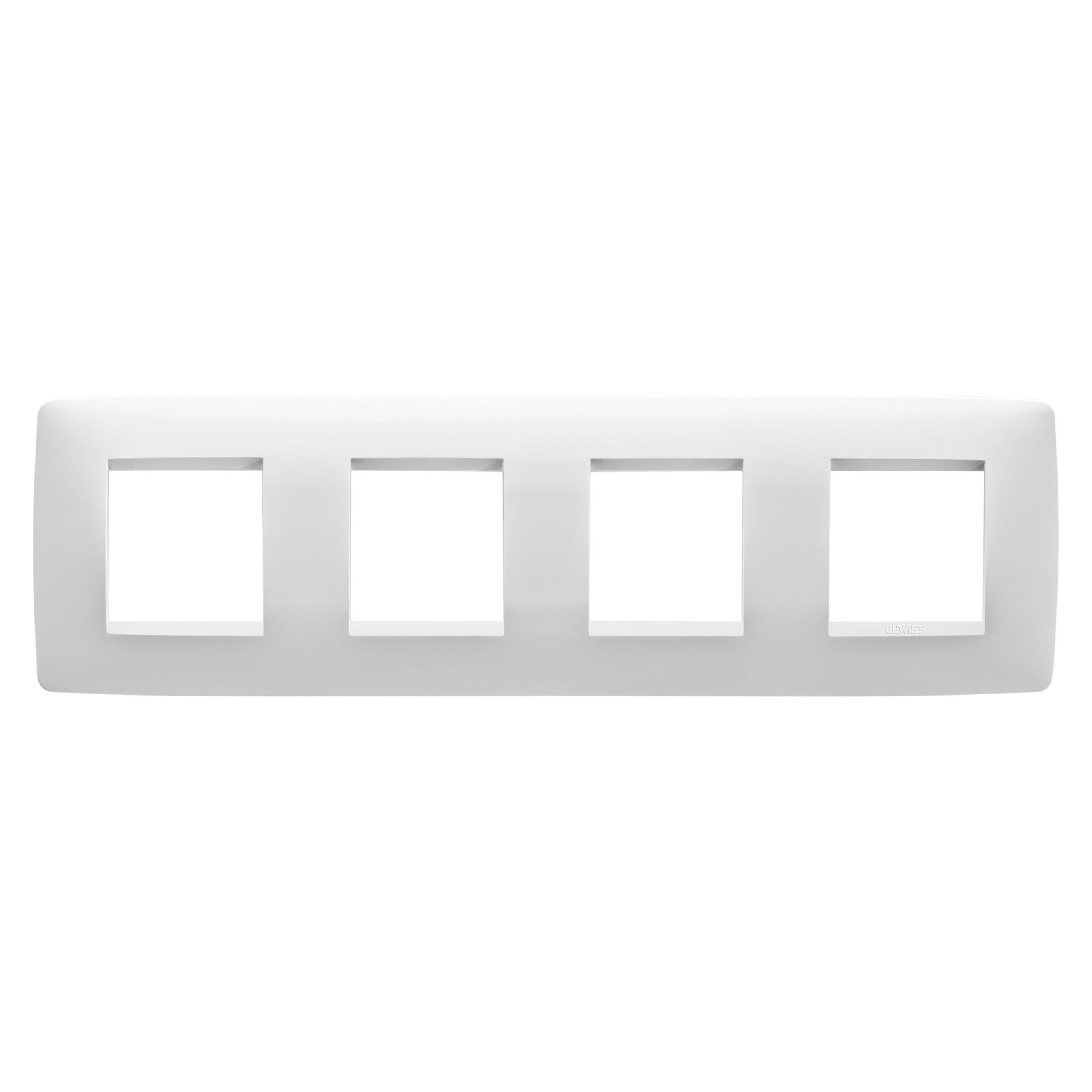 GEWISS - GEWGW16128TB PLACCA ONE INTERNATIONAL - IN TECNOPOLIMERO - 2+2+2+2 POSTI ORIZZONTALE - BIANCO - CHORUSMART