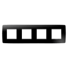 GEWISS - GEWGW16128TN PLACCA ONE INTERNATIONAL - IN TECNOPOLIMERO - 2+2+2+2 POSTI ORIZZONTALE - NERO TONER - CHORUSMART