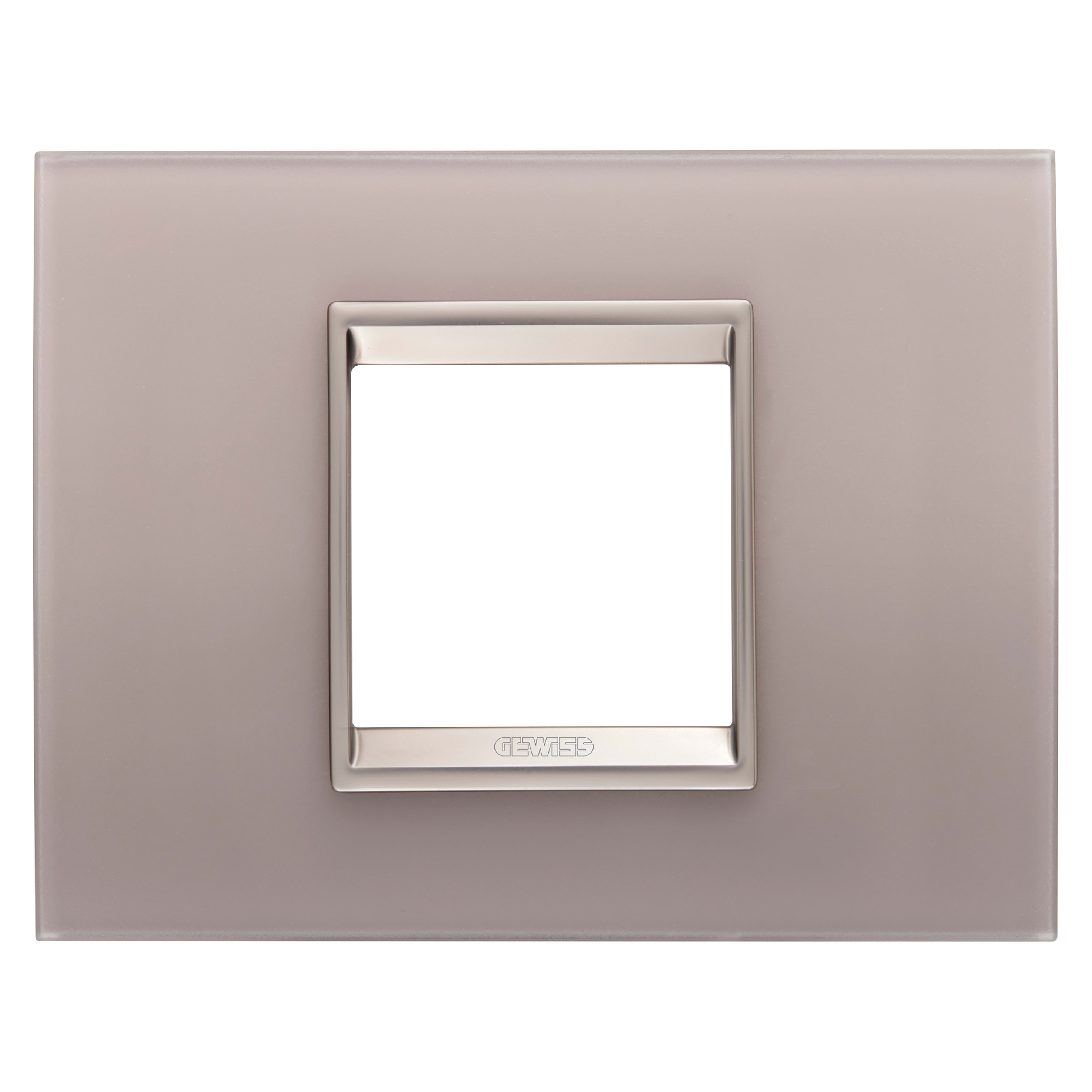 GEWISS GEWGW16202GP PLACCA LUX 2M VETRO GRIGIO PERLA