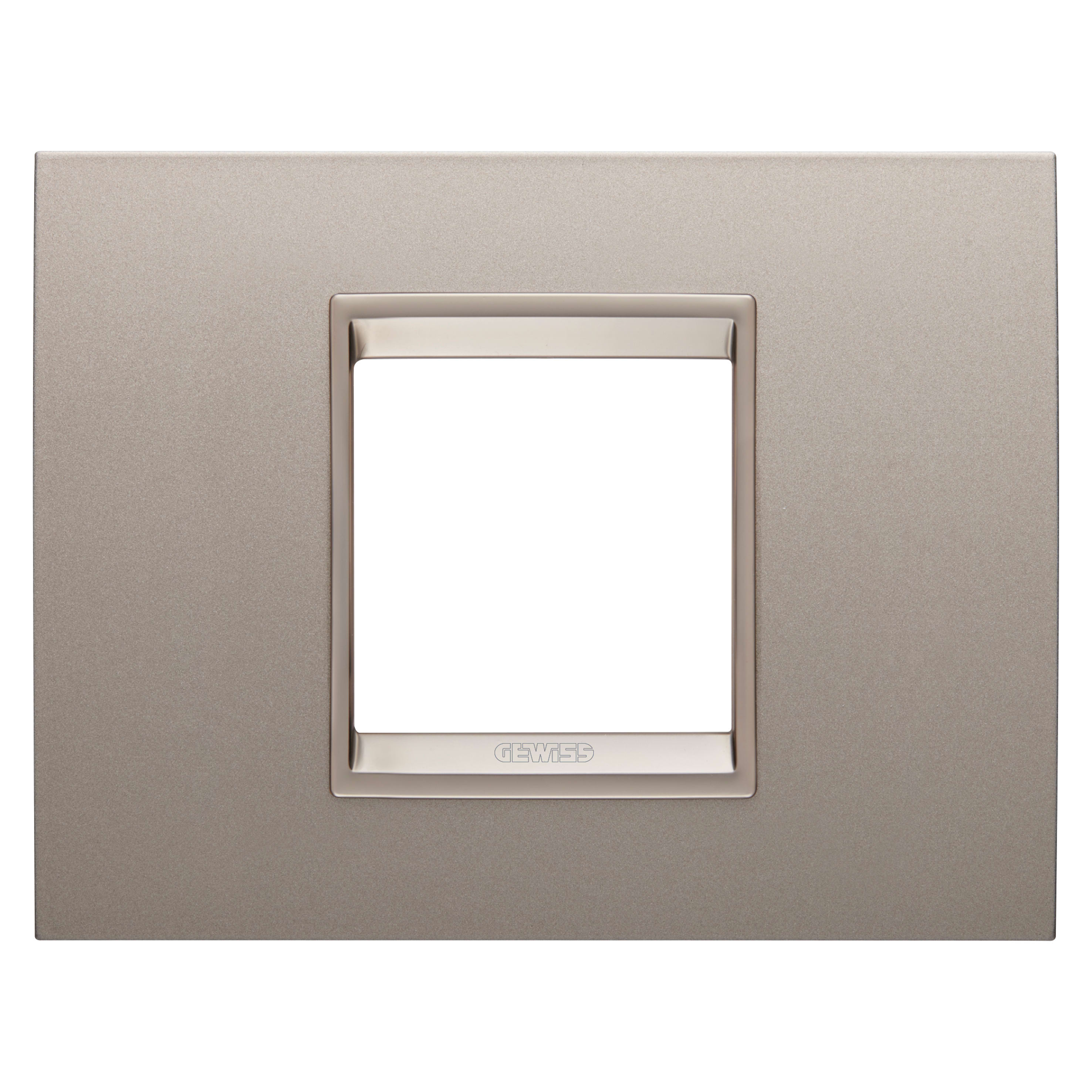 GEWISS - GEWGW16202XP PLACCA LUX - IN METALLO - 2 POSTI - BRONZO PERLATO - CORNICE BRONZO CHIARO OPACO - CHORUSMART