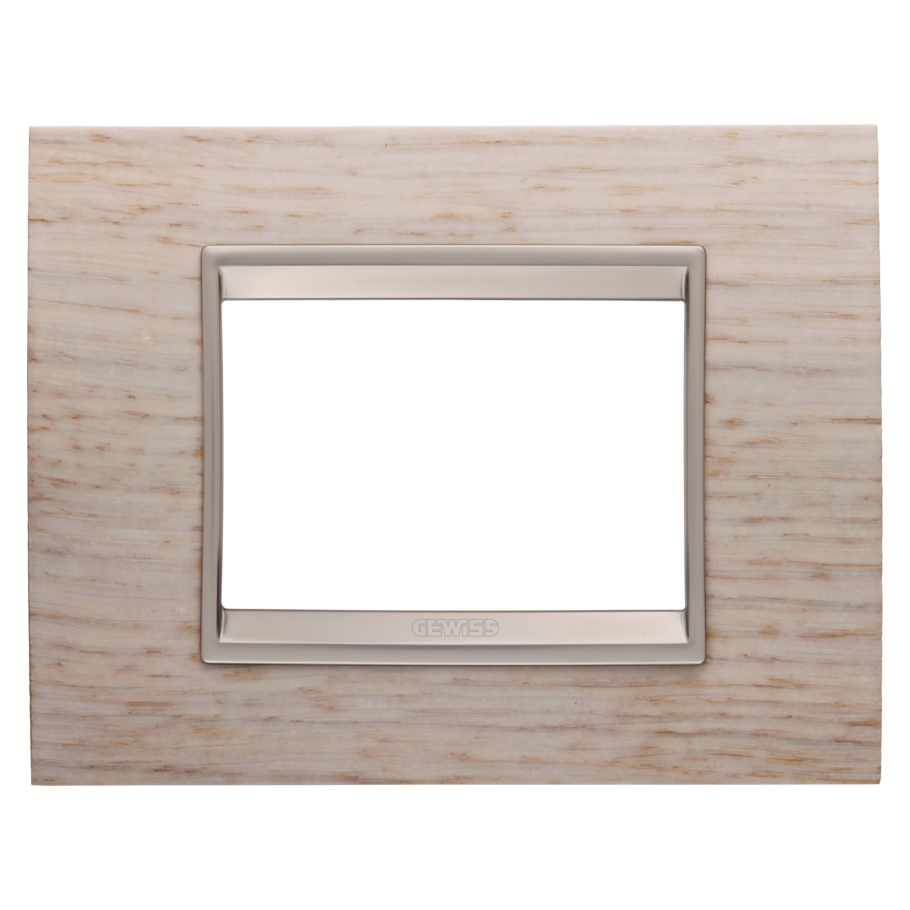 GEWISS - GEWGW16203WK PLACCA LUX - IN LEGNO - 3 POSTI - ROVERE CHIARO - CORNICE BRONZO CHIARO OPACO - CHORUSMART