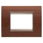 GEWISS - GEWGW16203WU PLACCA LUX - IN LEGNO - 3 POSTI - NOCE - CORNICE BRONZO SCURO OPACO - CHORUSMART