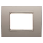 GEWISS - GEWGW16203XP PLACCA LUX - IN METALLO - 3 POSTI - BRONZO PERLATO - CORNICE BRONZO CHIARO OPACO - CHORUSMART