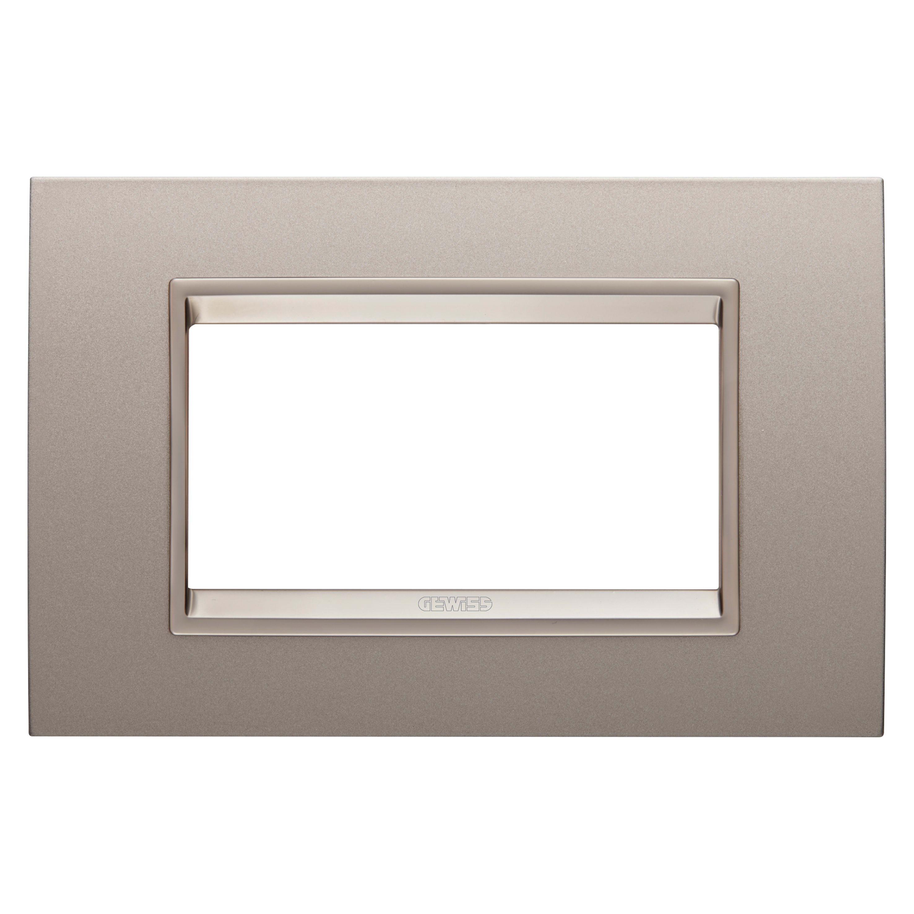 GEWISS - GEWGW16204XP PLACCA LUX - IN METALLO - 4 POSTI - BRONZO PERLATO - CORNICE BRONZO CHIARO OPACO - CHORUSMART