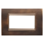 GEWISS - GEWGW16204XQ PLACCA LUX - IN METALLO - 4 POSTI - OTTONE ANTICO - CORNICE BRONZO SCURO OPACO - CHORUSMART