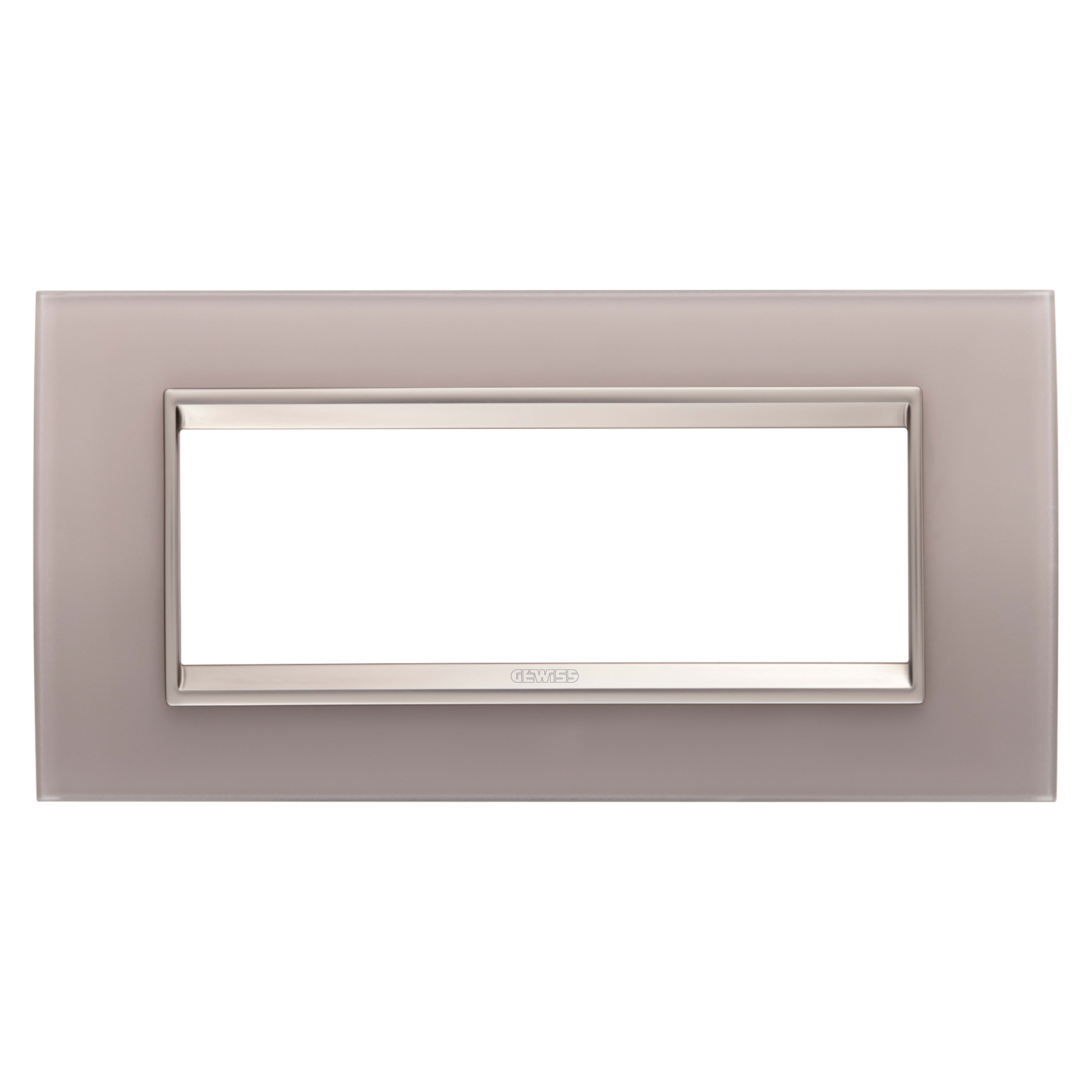 GEWISS GEWGW16206GP PLACCA LUX 6M VETRO GRIGIO PERLA