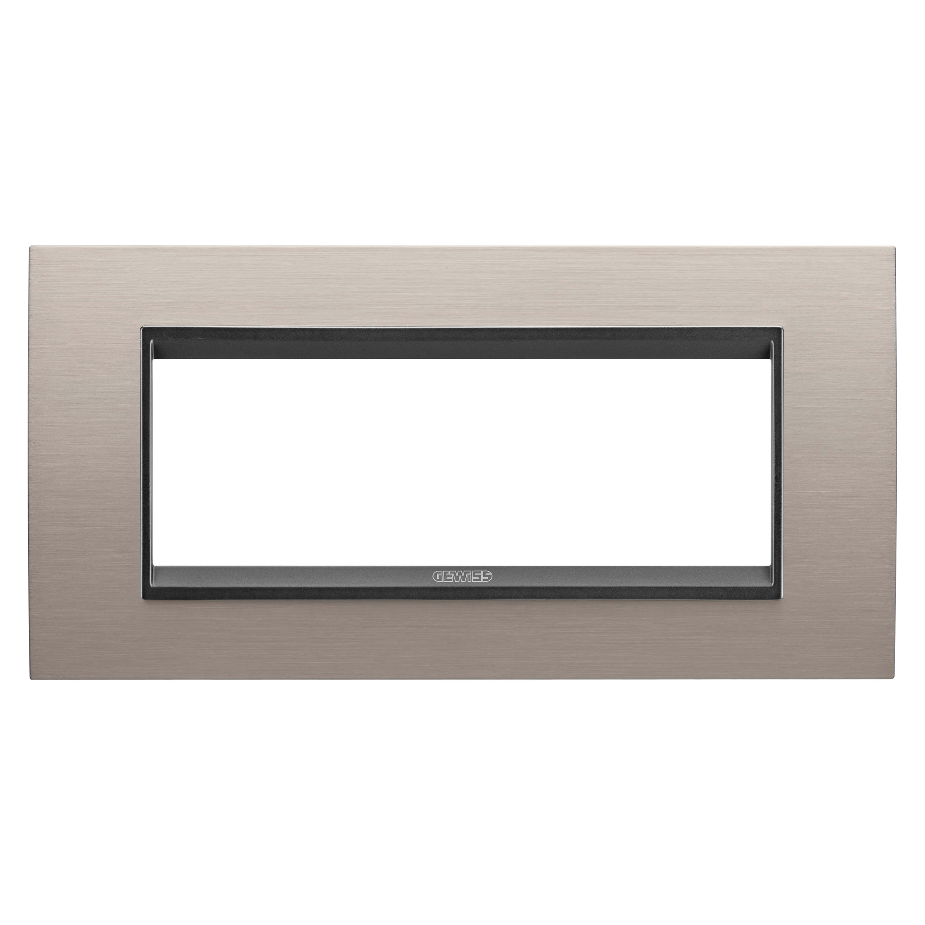 GEWISS - GEWGW16206WS PLACCA LUX 6M METAL. ALLUM. SPAZZ. LAVY