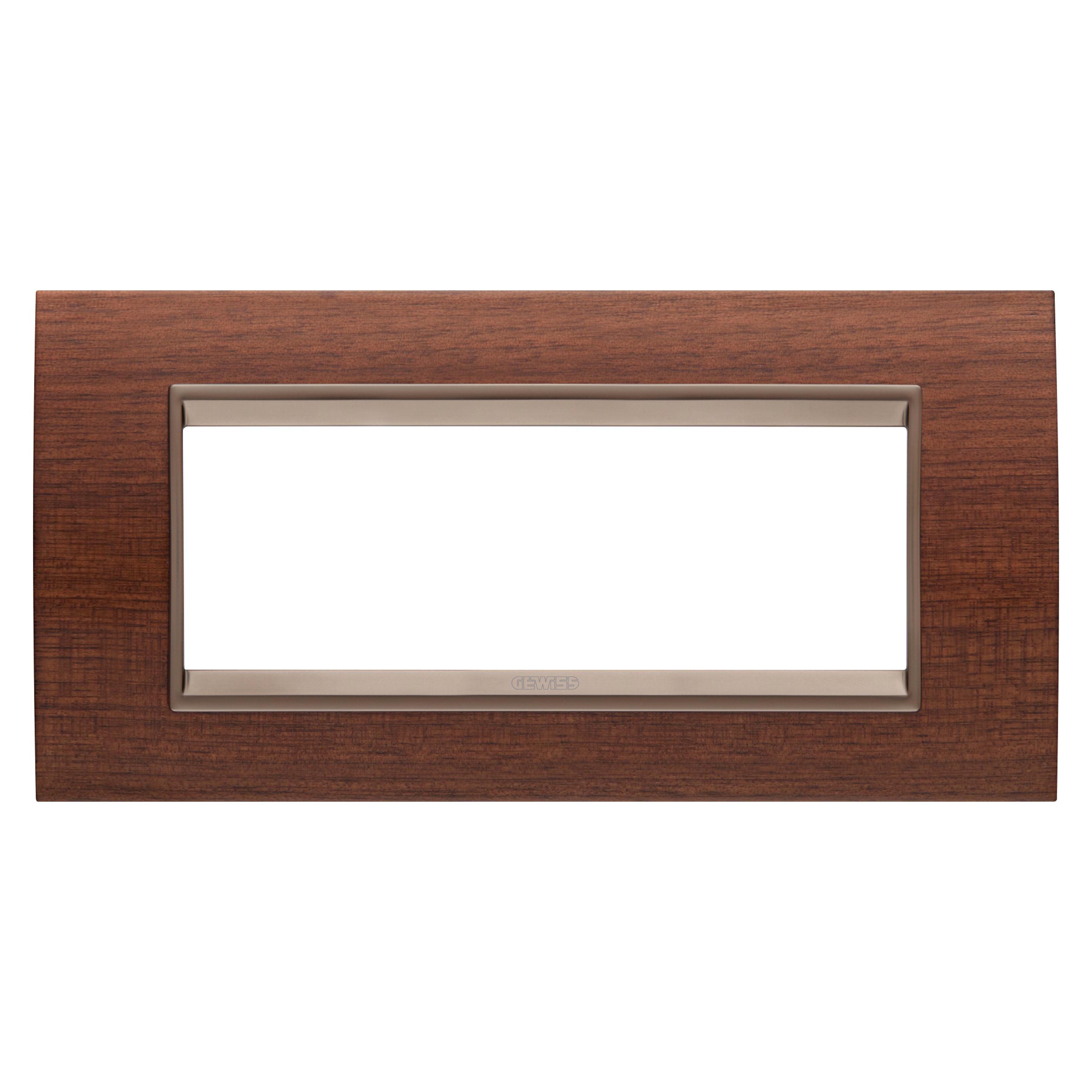 GEWISS - GEWGW16206WU PLACCA LUX 6M LEGNO NOCE