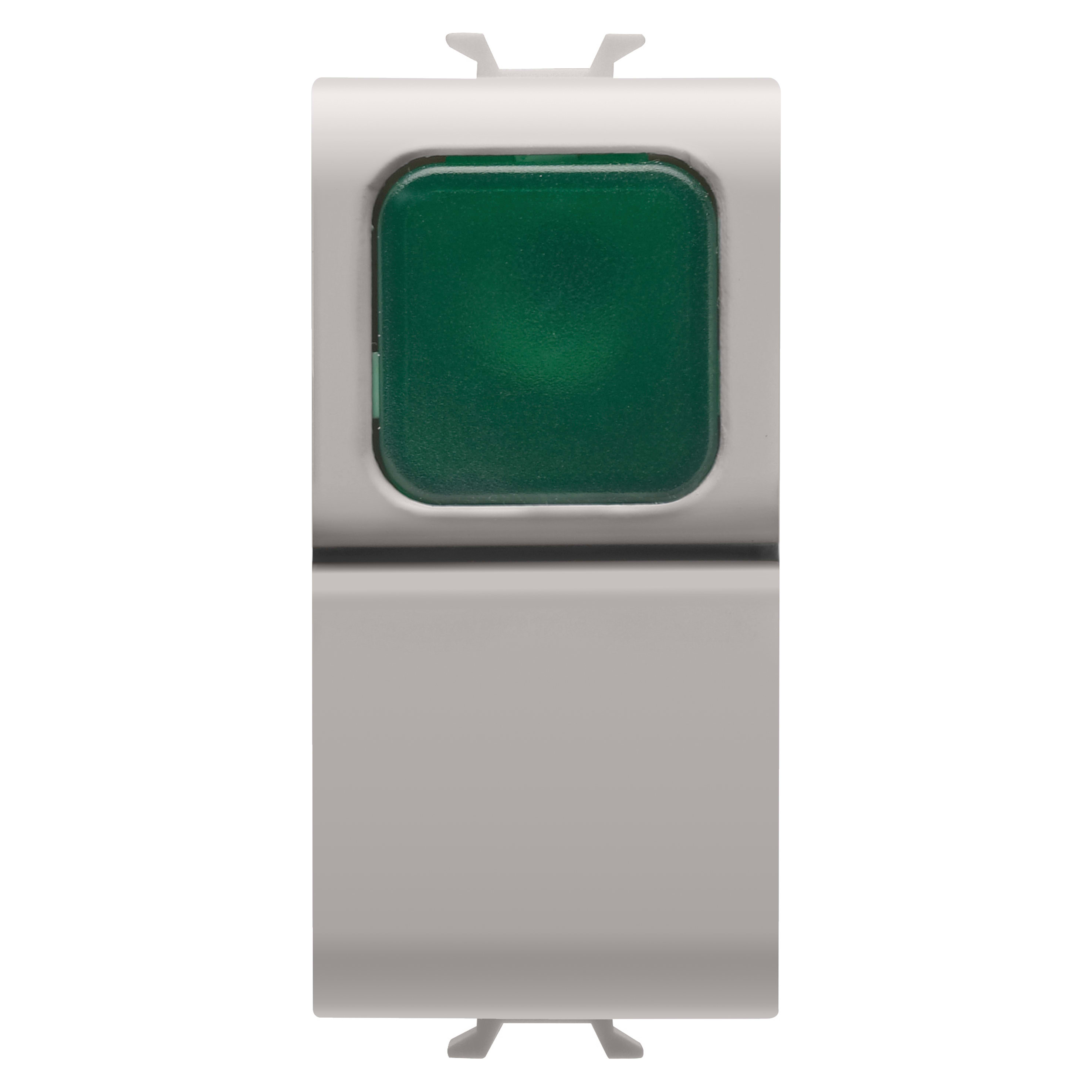 GEWISS - GEWGW13142 PULSANTE UNIPOLARE 250V ac - NA 16A - DIFFUSORE VERDE - 1 MODULO - NATURAL BEIGE SATINATO - CHORUSMART