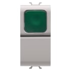 GEWISS - GEWGW13142 PULSANTE UNIPOLARE 250V ac - NA 16A - DIFFUSORE VERDE - 1 MODULO - NATURAL BEIGE SATINATO - CHORUSMART