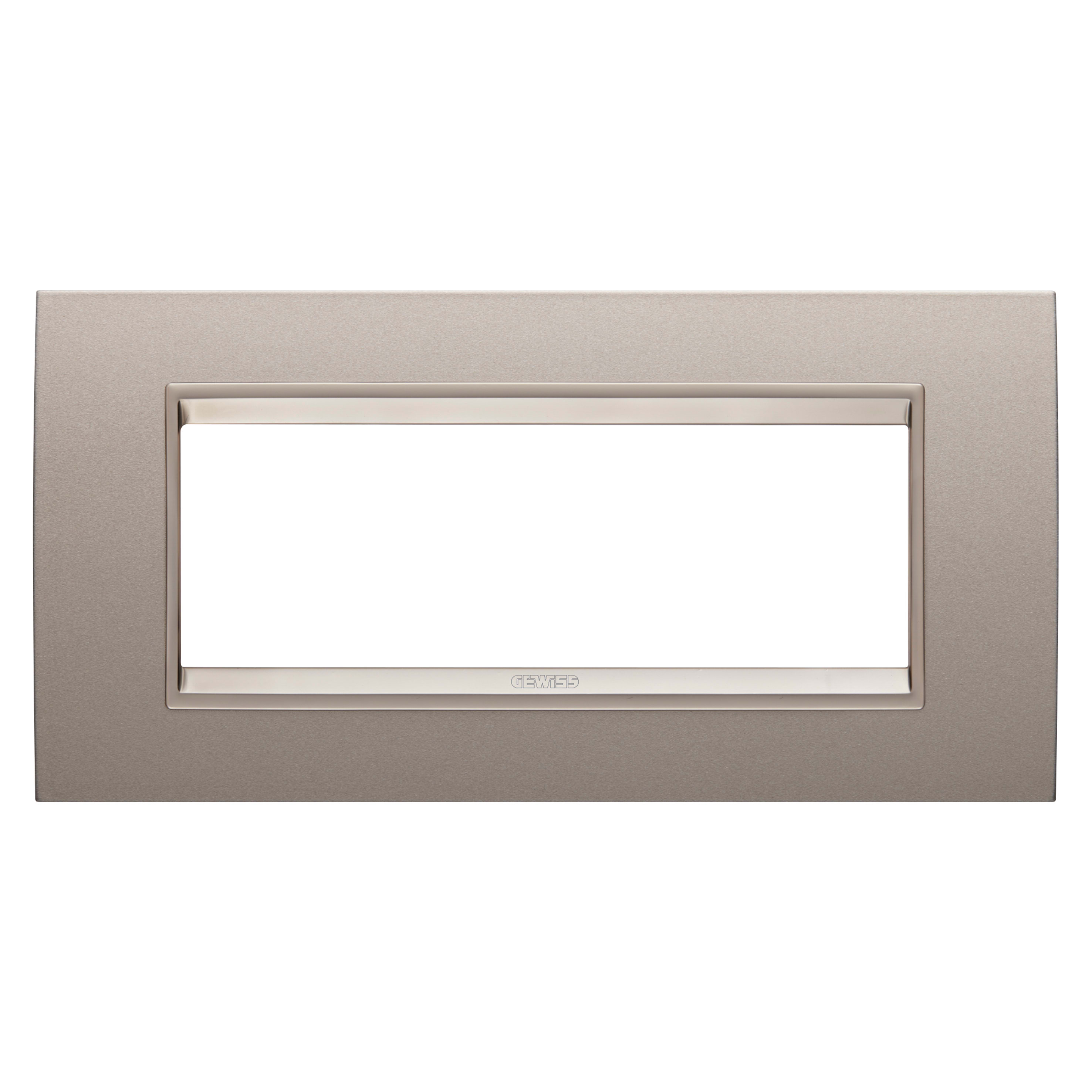 GEWISS - GEWGW16206XP PLACCA LUX - IN METALLO - 6 POSTI - BRONZO PERLATO - CORNICE BRONZO CHIARO OPACO - CHORUSMART