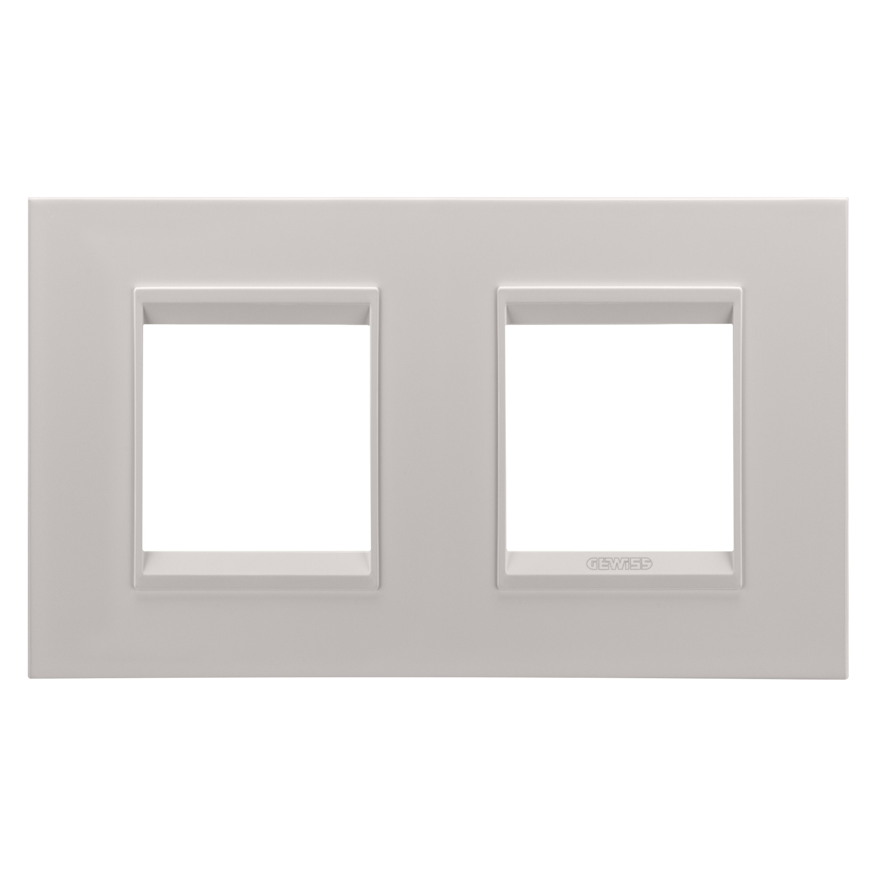 GEWISS - GEWGW16223XL PLACCA LUX INTERNATIONAL - IN METALLO - 2+2 POSTI ORIZZONTALE - NATURAL BEIGE MONOCHROME - CHORUSMART