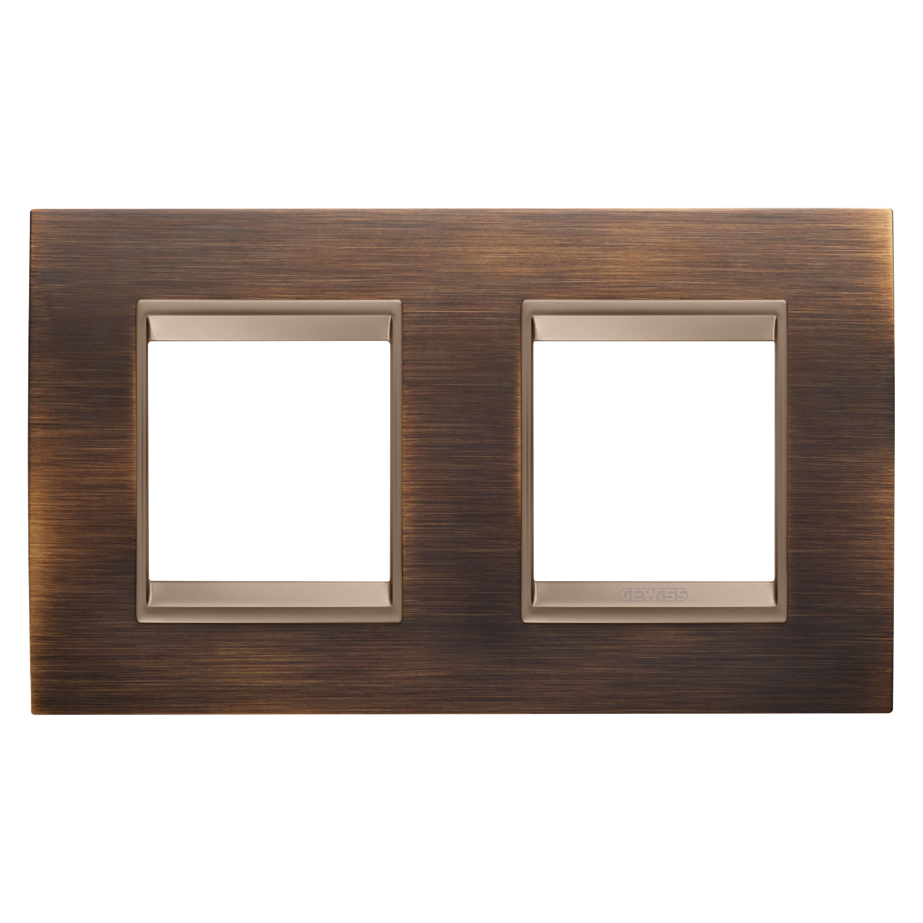 GEWISS GEWGW16223XQ PLACCA LUX INT.2+2M O MET.OTTONE ANT.