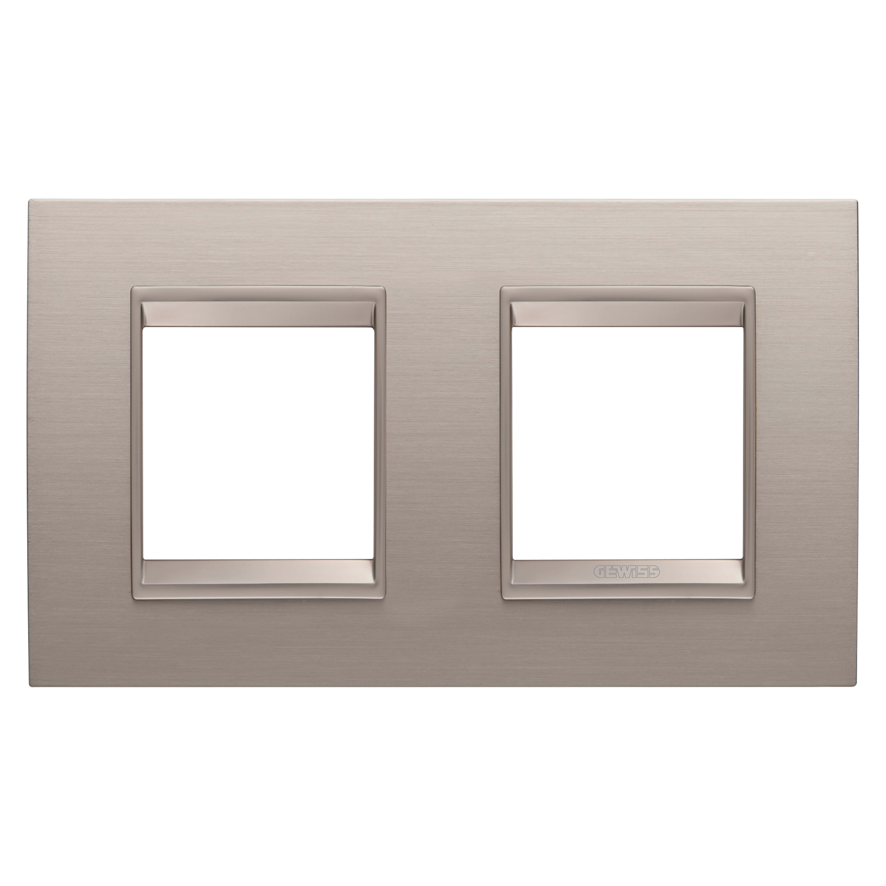 GEWISS - GEWGW16223XS PLACCA LUX INT.2+2M O MET.ALLU SPAZZ.