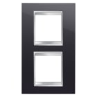 GEWISS - GEWGW16224TN PLACCA LUX INTERNATIONAL - IN TECNOPOLIMERO - 2+2 POSTI VERTICALE INTERASSE 71mm - NERO TONER - CHORUSMART