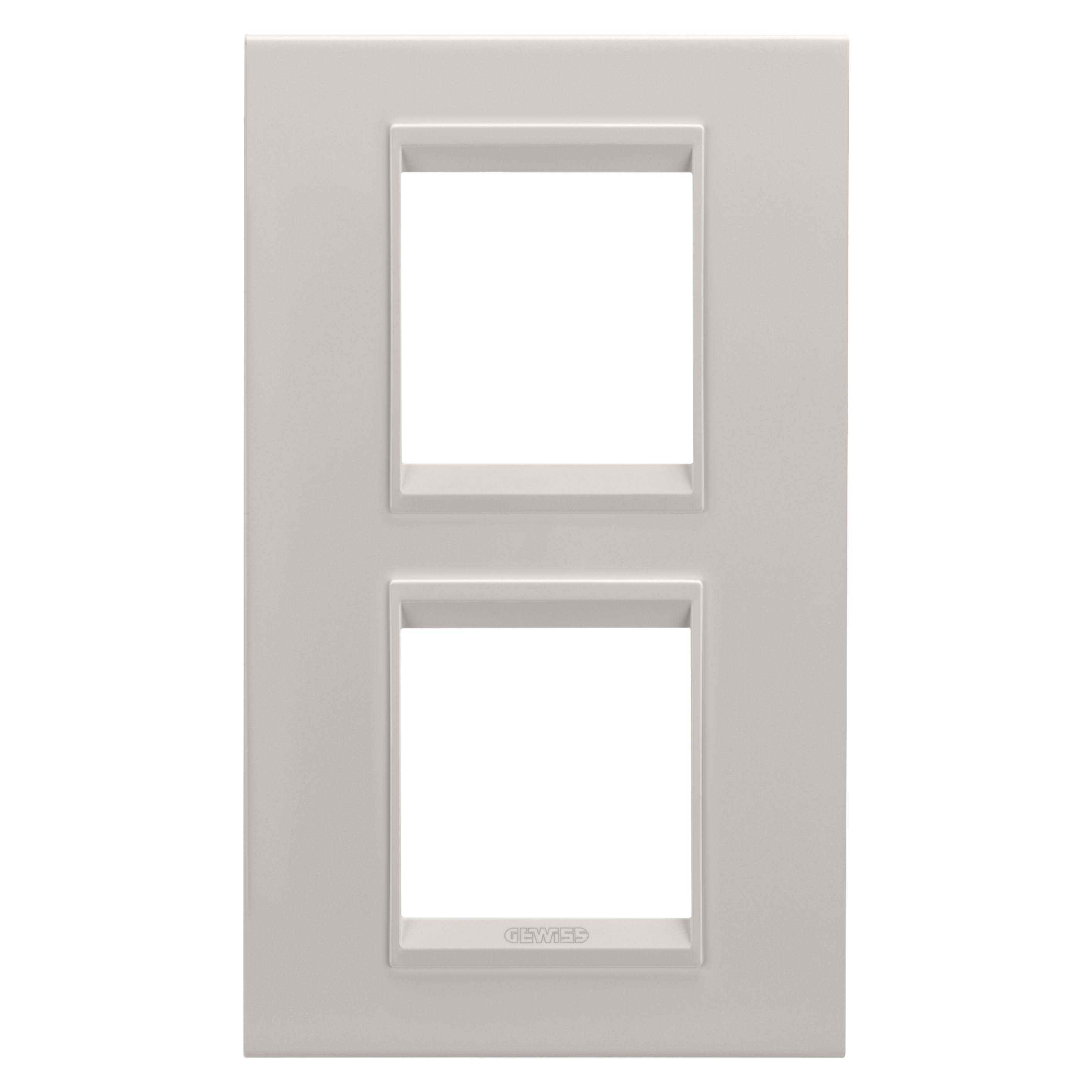 GEWISS - GEWGW16224XL PLACCA LUX INTERNATIONAL - IN METALLO - 2+2 POSTI VERTICALE - NATURAL BEIGE MONOCHROME - CHORUSMART