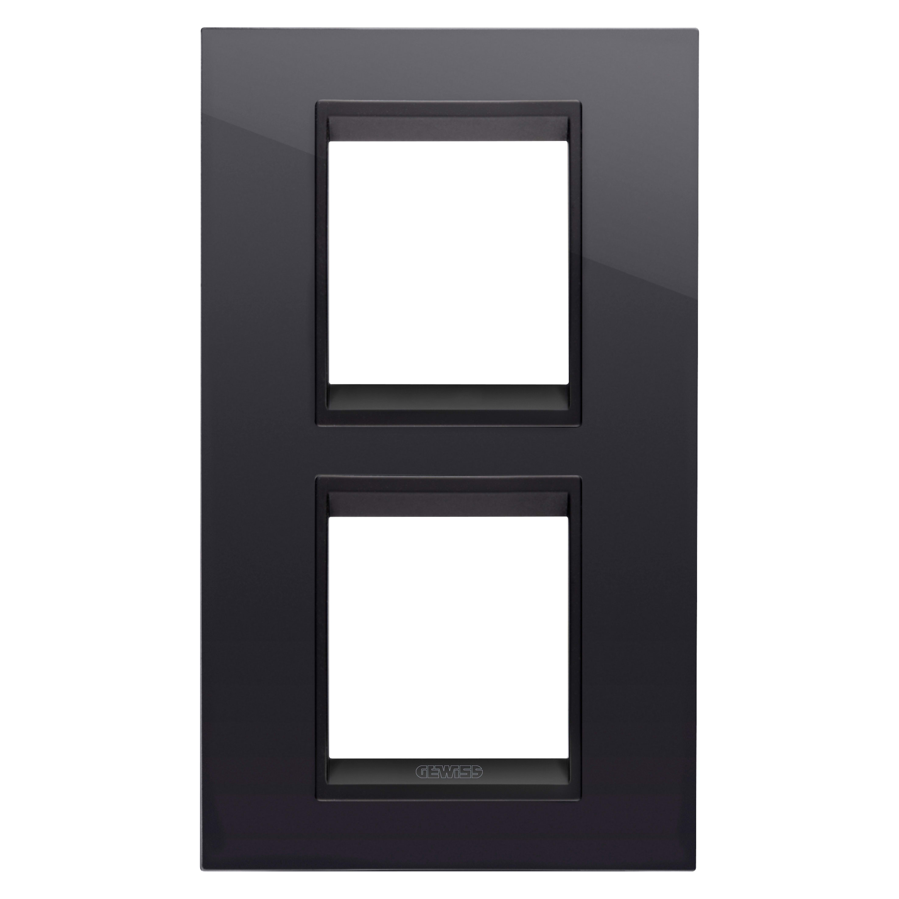 GEWISS - GEWGW16224YN PLACCA LUX INT.2+2M V NERO TONER LAVY