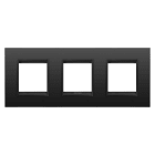 GEWISS - GEWGW16226XM PLACCA LUX INTERNATIONAL - IN METALLO - 2+2+2 POSTI ORIZZONTALE - NERO SATINATO MONOCHROME - CHORUSMART