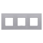GEWISS - GEWGW16226YT PLACCA LUX INTERNATIONAL - IN TECNOPOLIMERO VERNICIATO - 2+2+2 POSTI ORIZZONTALE - TITANIO MONOCHROME - CHORUSMART