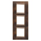 GEWISS - GEWGW16227XQ PLACCA LUX INTERNATIONAL - IN METALLO - 2+2+2 POSTI VERTICALE- OTTONE ANTICO - CORNICE BRONZO SCURO OPACO - CHORUSMART