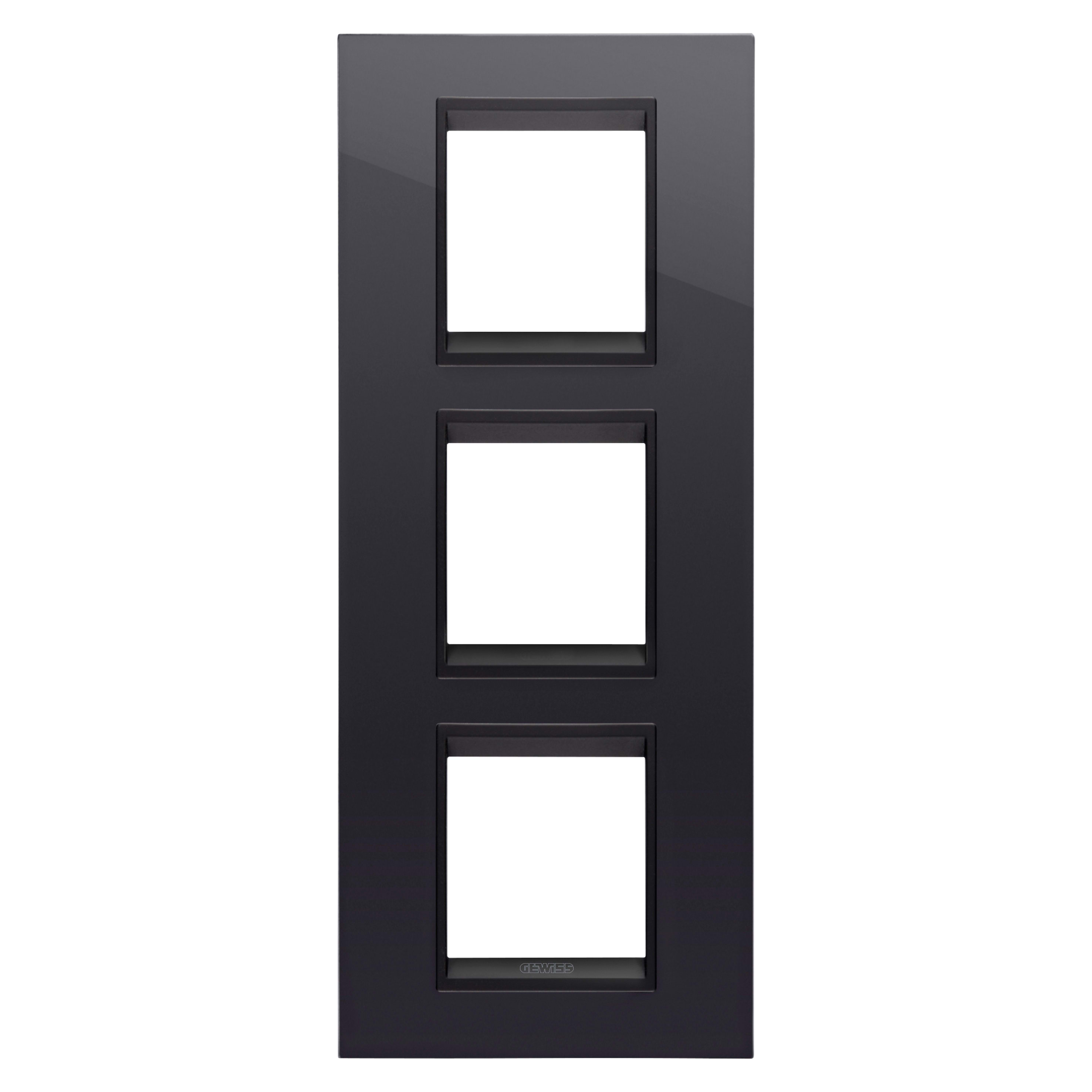 GEWISS - GEWGW16227YN PLACCA LUX INT.2+2+2M V NERO TON.LAVY