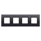 GEWISS - GEWGW16228YN PLACCA LUX INTERNATIONAL - IN TECNOPOLIMERO - 2+2+2+2 POSTI ORIZZONTALE - NERO TONER LAVY- CORNICE NERO OPACO - CHORUSMART