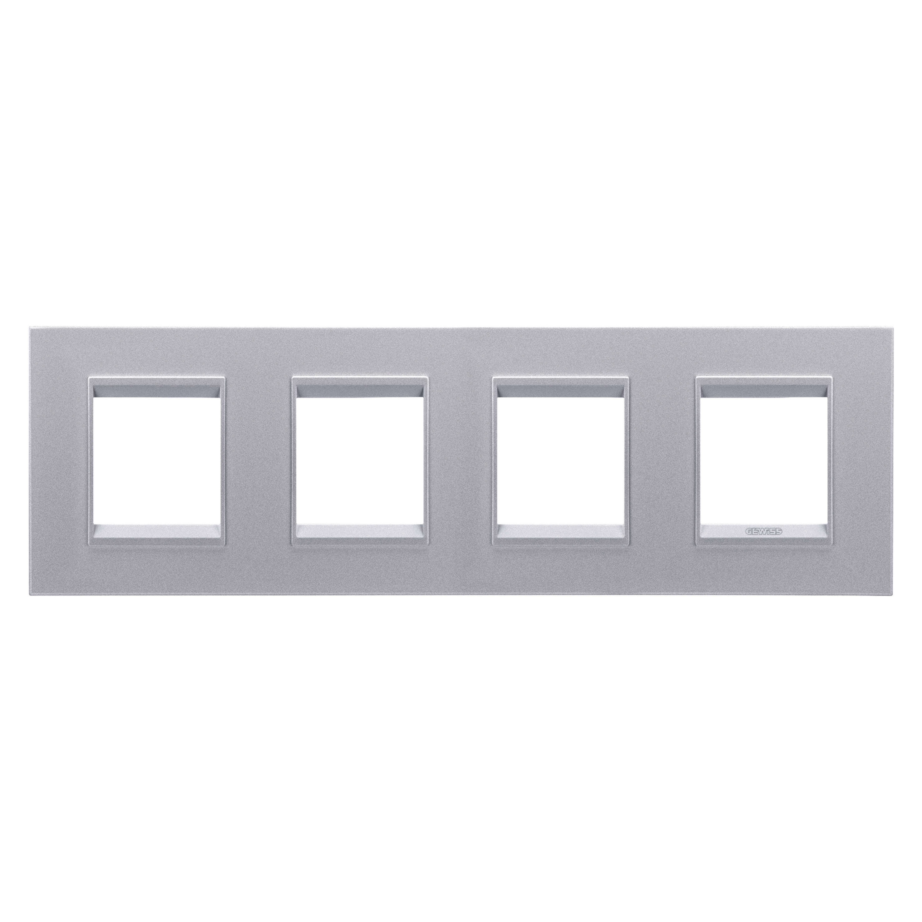 GEWISS - GEWGW16228YT PLACCA LUX INTERNATIONAL - IN TECNOPOLIMERO VERNICIATO - 2+2+2+2 POSTI ORIZZONTALE - TITANIO MONOCHROME - CHORUSMART