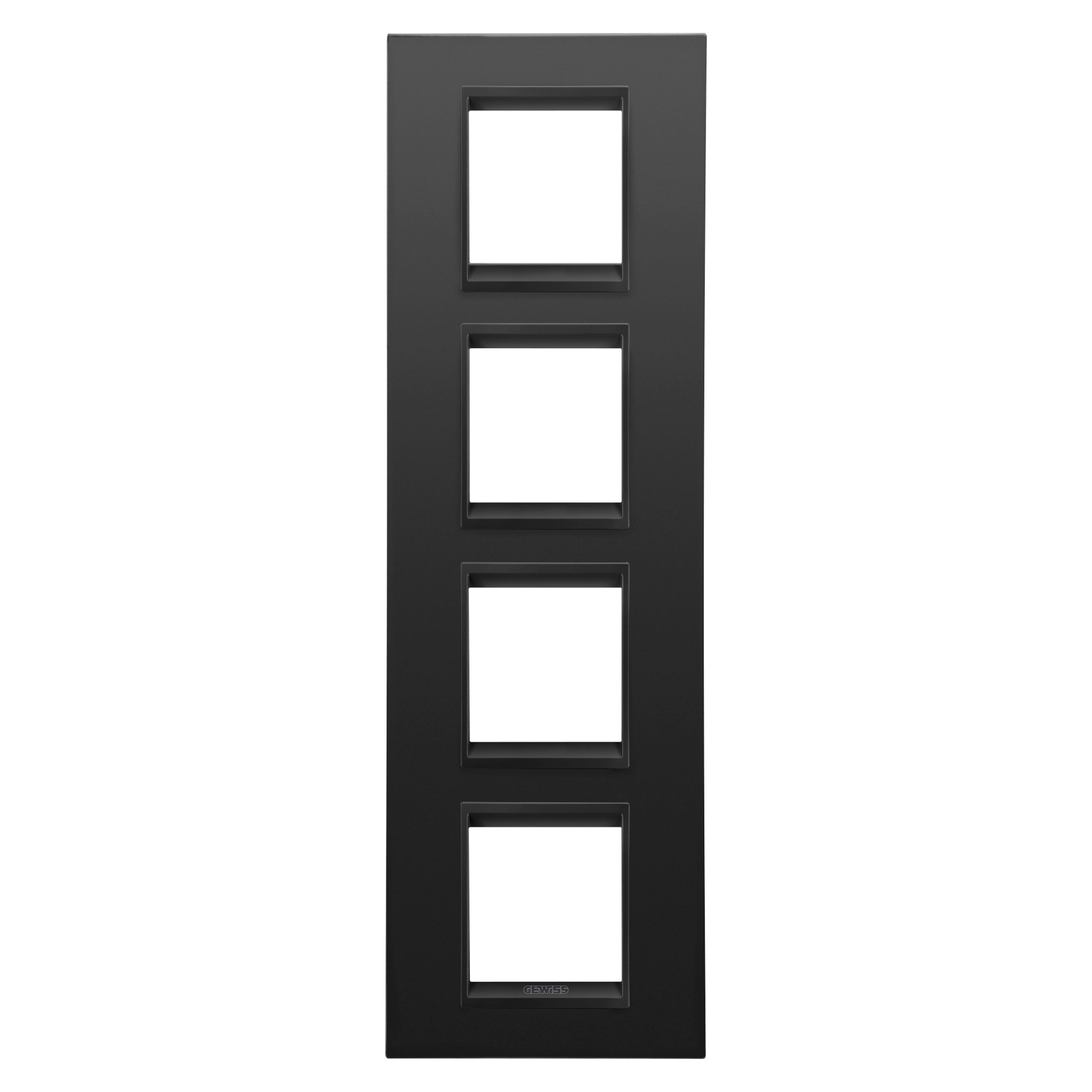 GEWISS - GEWGW16229XM PLACCA LUX INT.2+2+2+2M V MET.NERO SAT.