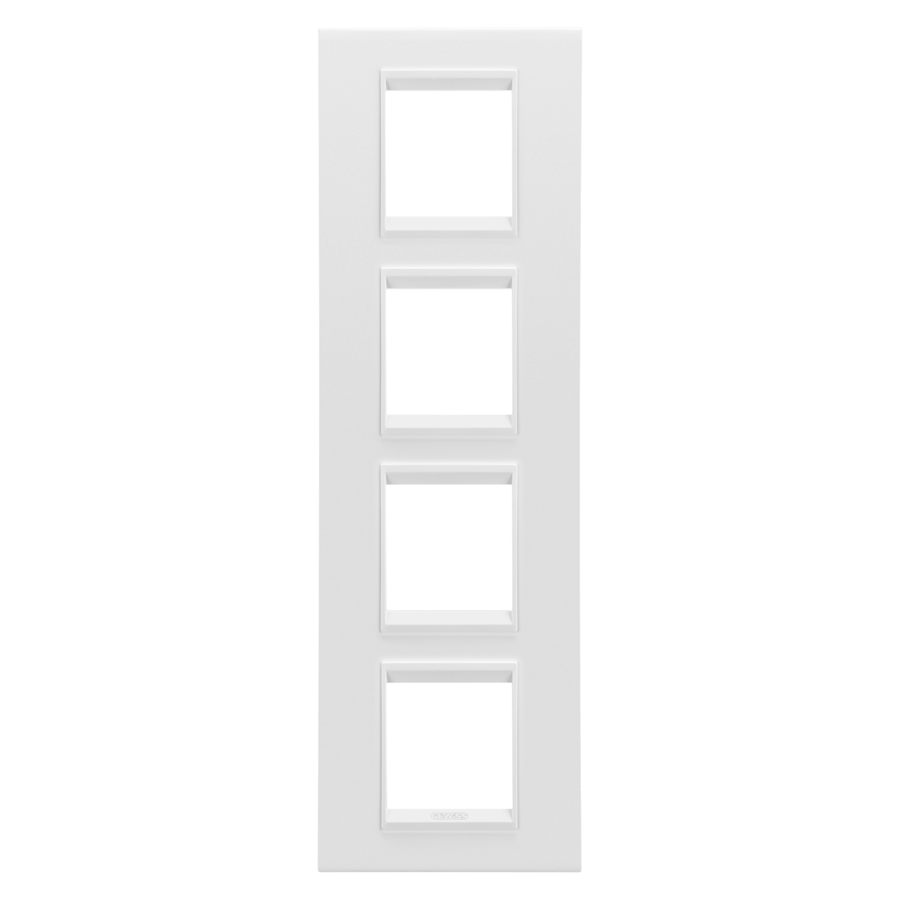 GEWISS - GEWGW16229XW PLACCA LUX INTERNATIONAL - IN METALLO - 2+2+2+2 POSTI VERTICALE - BIANCO SATINATO MONOCHROME - CHORUSMART
