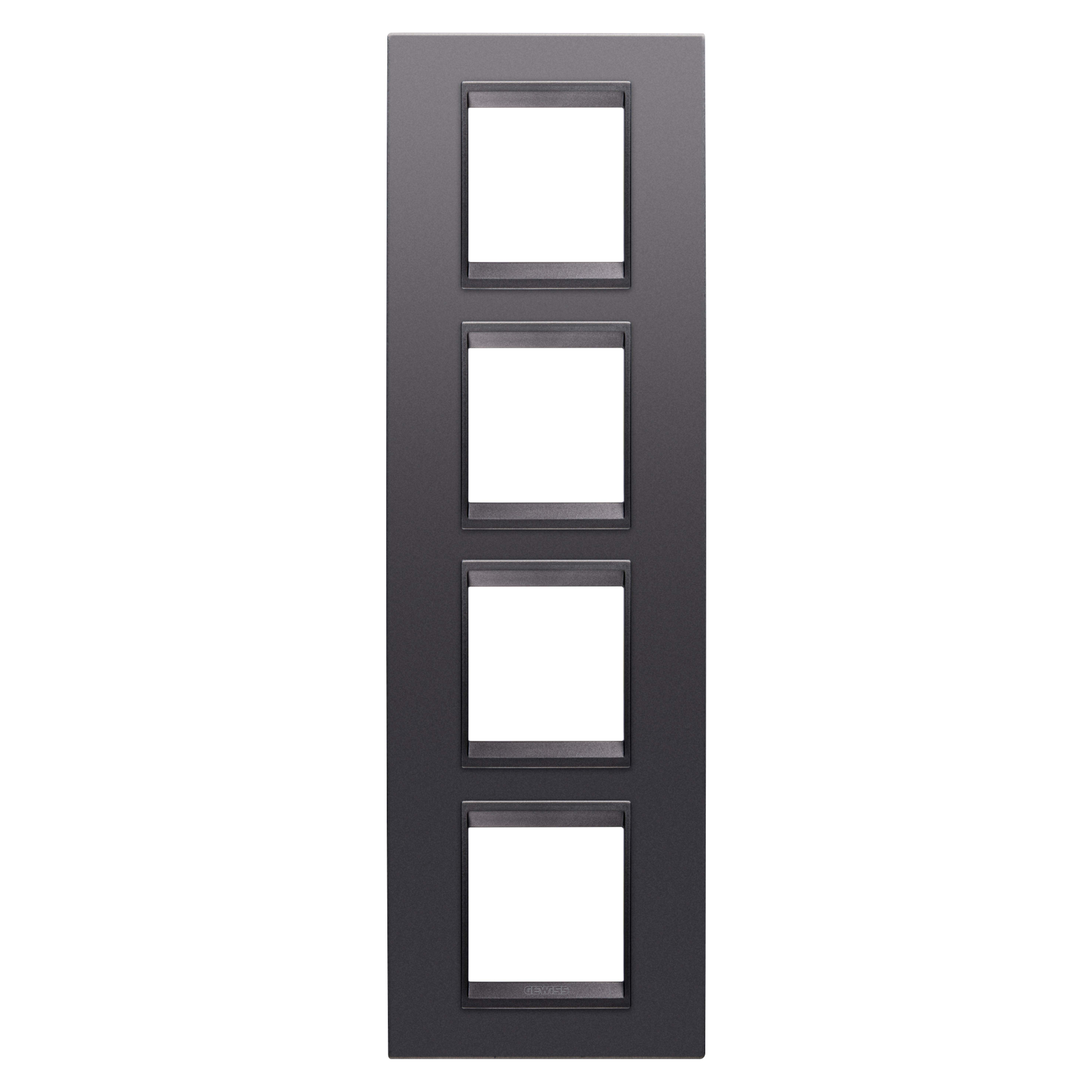 GEWISS - GEWGW16229YA PLACCA LUX INTERNATIONAL - IN TECNOPOLIMERO VERNICIATO - 2+2+2+2 POSTI VERTICALE - ARDESIA ABSOLUTE - CORNICE ARDESIA OPACO - CHORUSMART