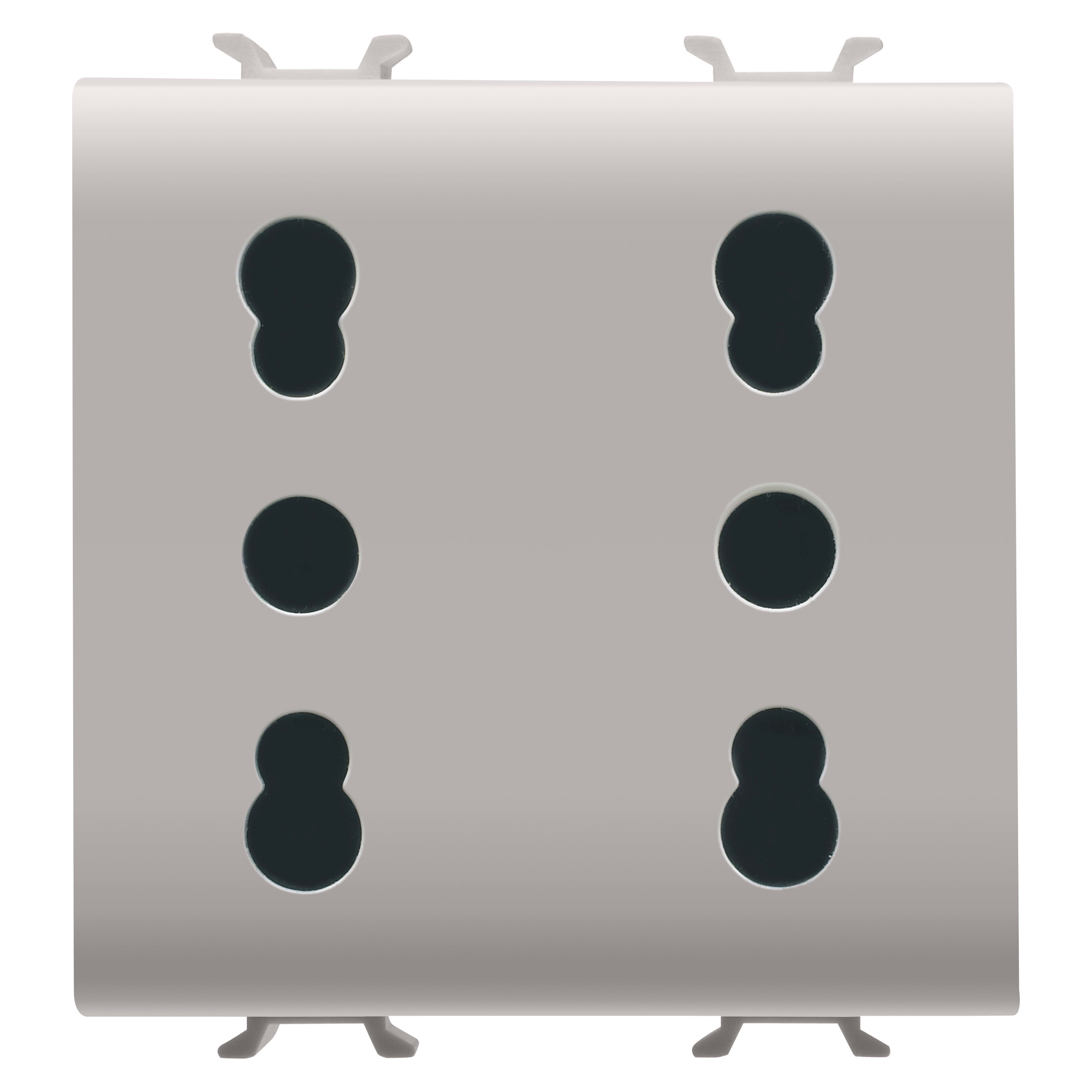 GEWISS - GEWGW13208 PRESA DOPPIA STANDARD ITALIANO 250V ac - 2X2P+T 16A BIVALENTE - P11-P17 - 2 MODULI - NATURAL BEIGE SATINATO - CHORUSMART