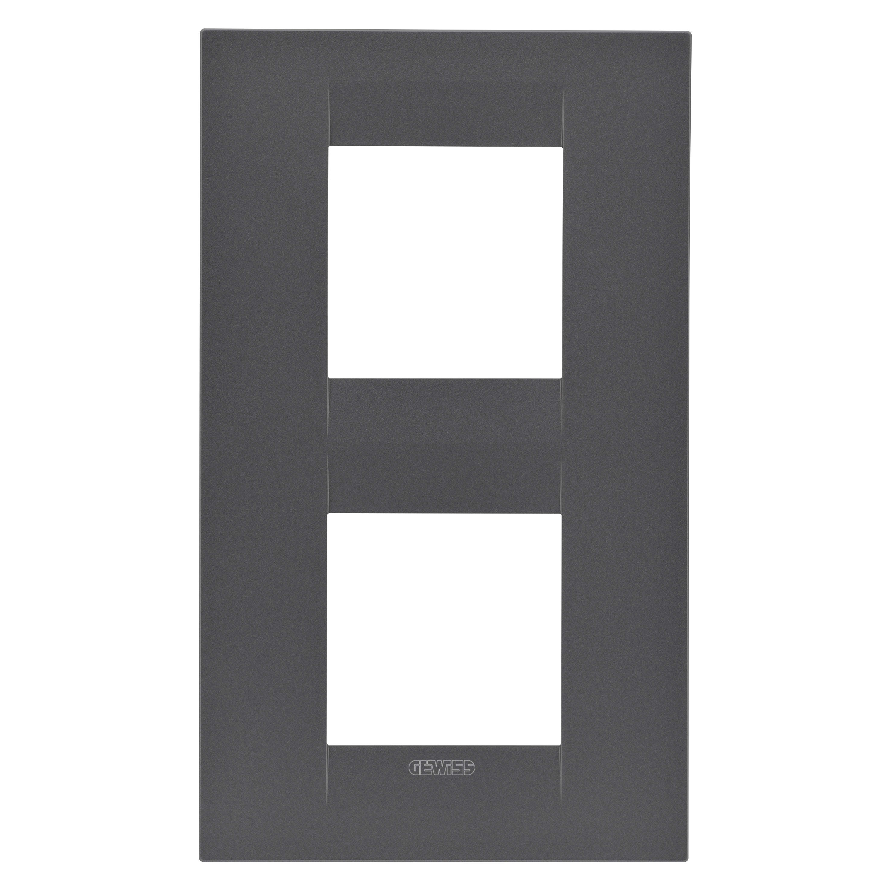 GEWISS - GEWGW16424VN PLACCA GEO INTERNATIONAL - IN TECNOPOLIMERO VERNICIATO - 2+2 POSTI VERTICALE - NERO SATINATO - CHORUSMART