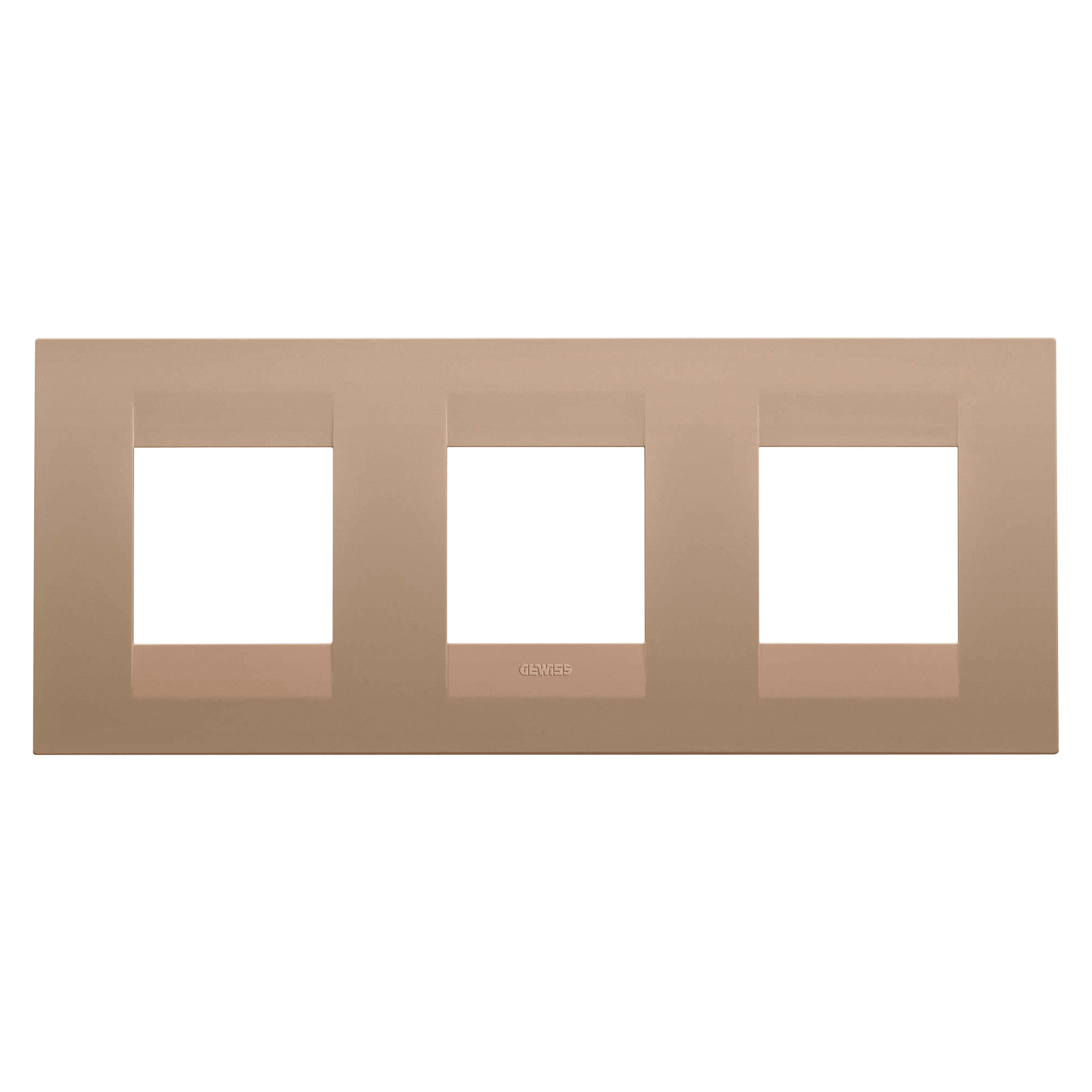 GEWISS - GEWGW16426VX PLACCA GEO INT.2+2+2M O RAME CHIARO