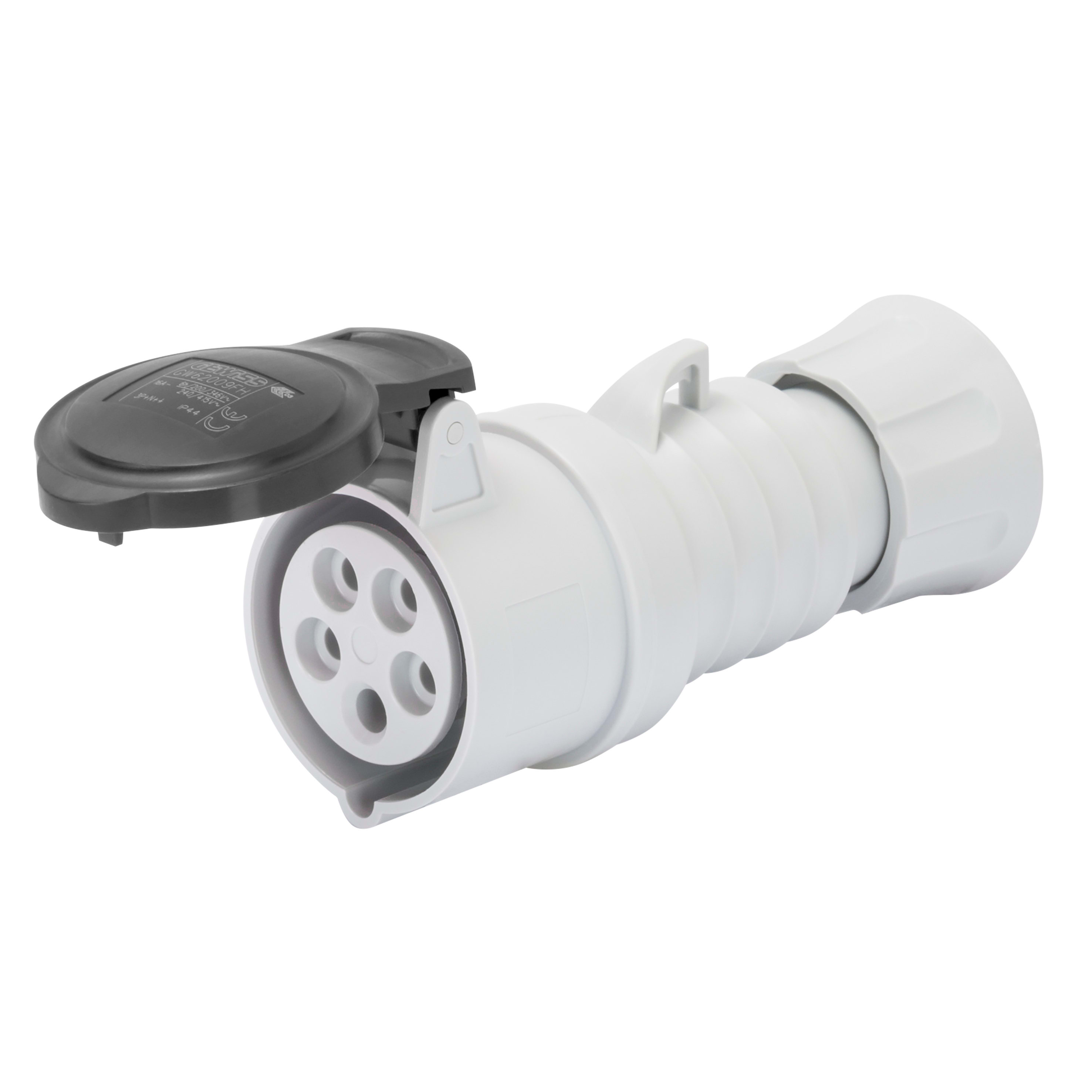 GEWISS - GEWGW62703H PRESA MOBILE DIRITTA HP - IP44/IP54 - 3P+N+T 16A 600-690V 50/60HZ - NERO - 5H - CABLAGGIO A VITE